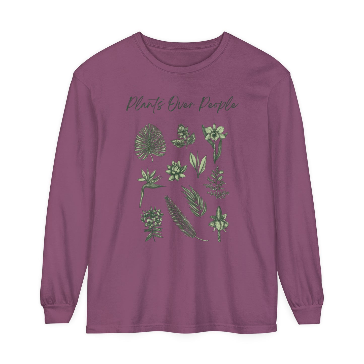 Plants Over People Unisex Garment-dyed Long Sleeve