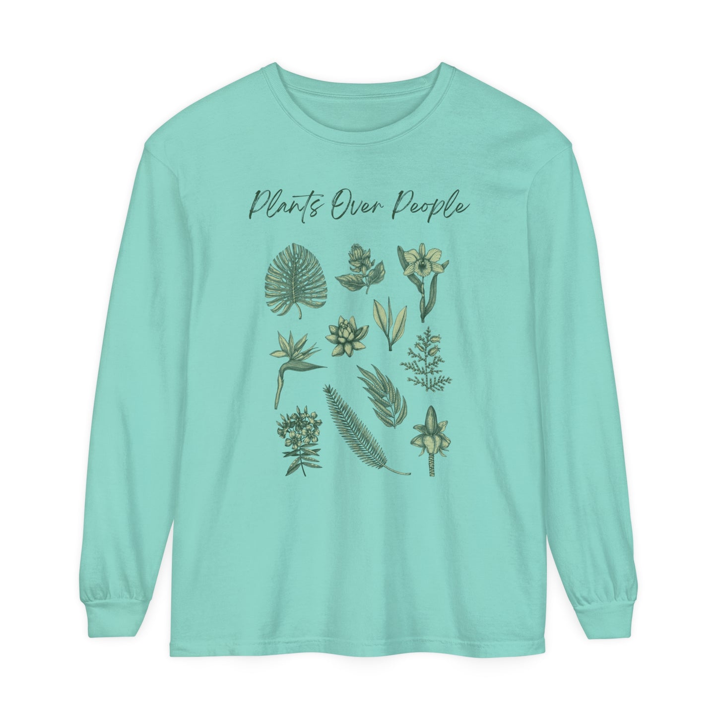 Plants Over People Unisex Garment-dyed Long Sleeve
