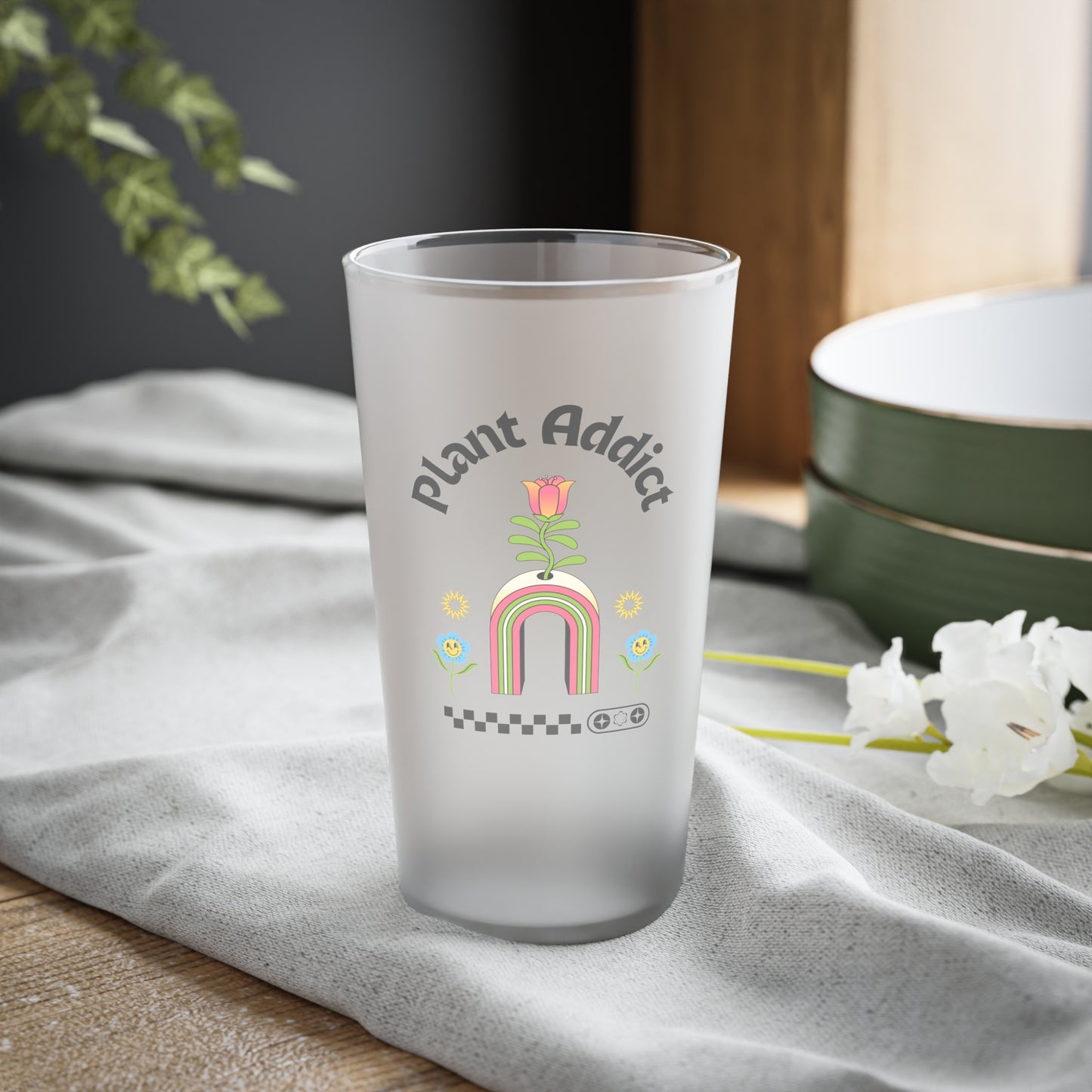 Plant Addict Frosted Pint Glass