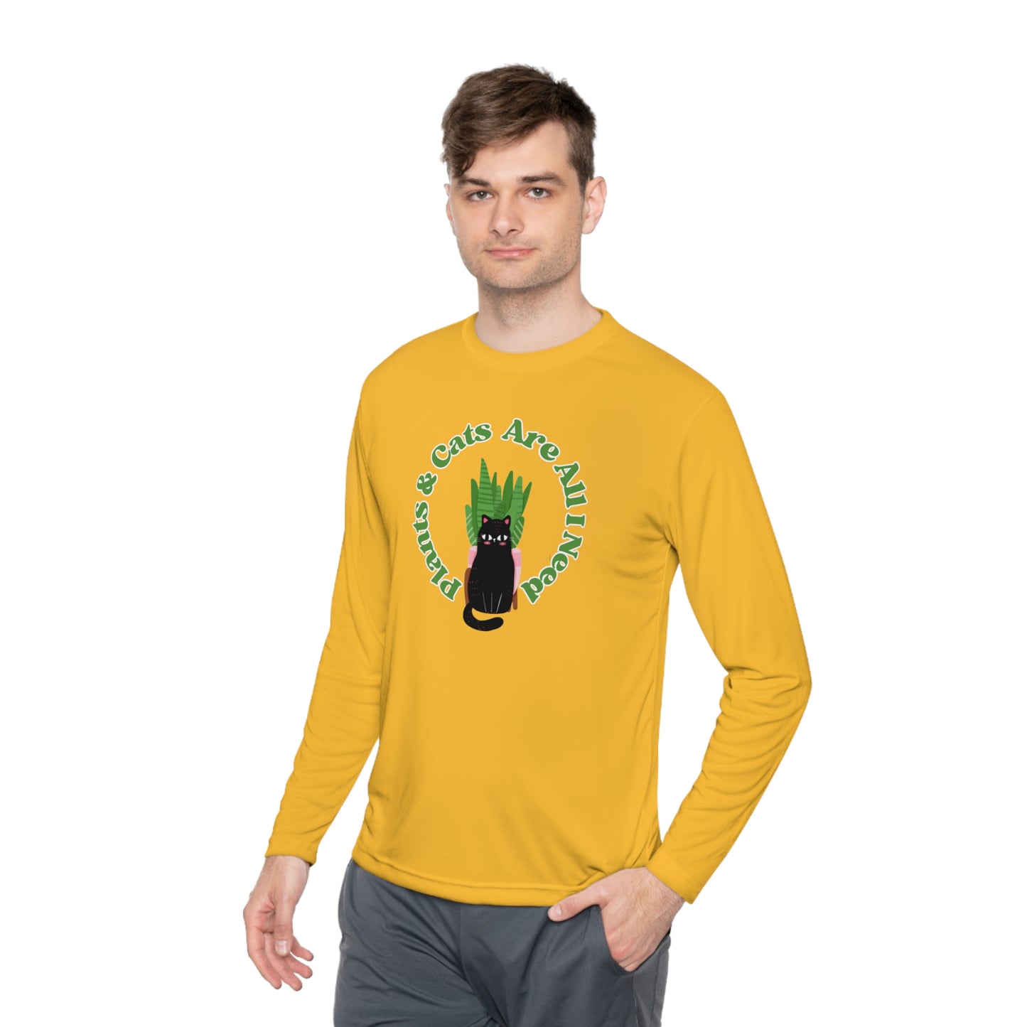 Plants & Cats Are All I Need Unisex Lightweight Long Sleeve