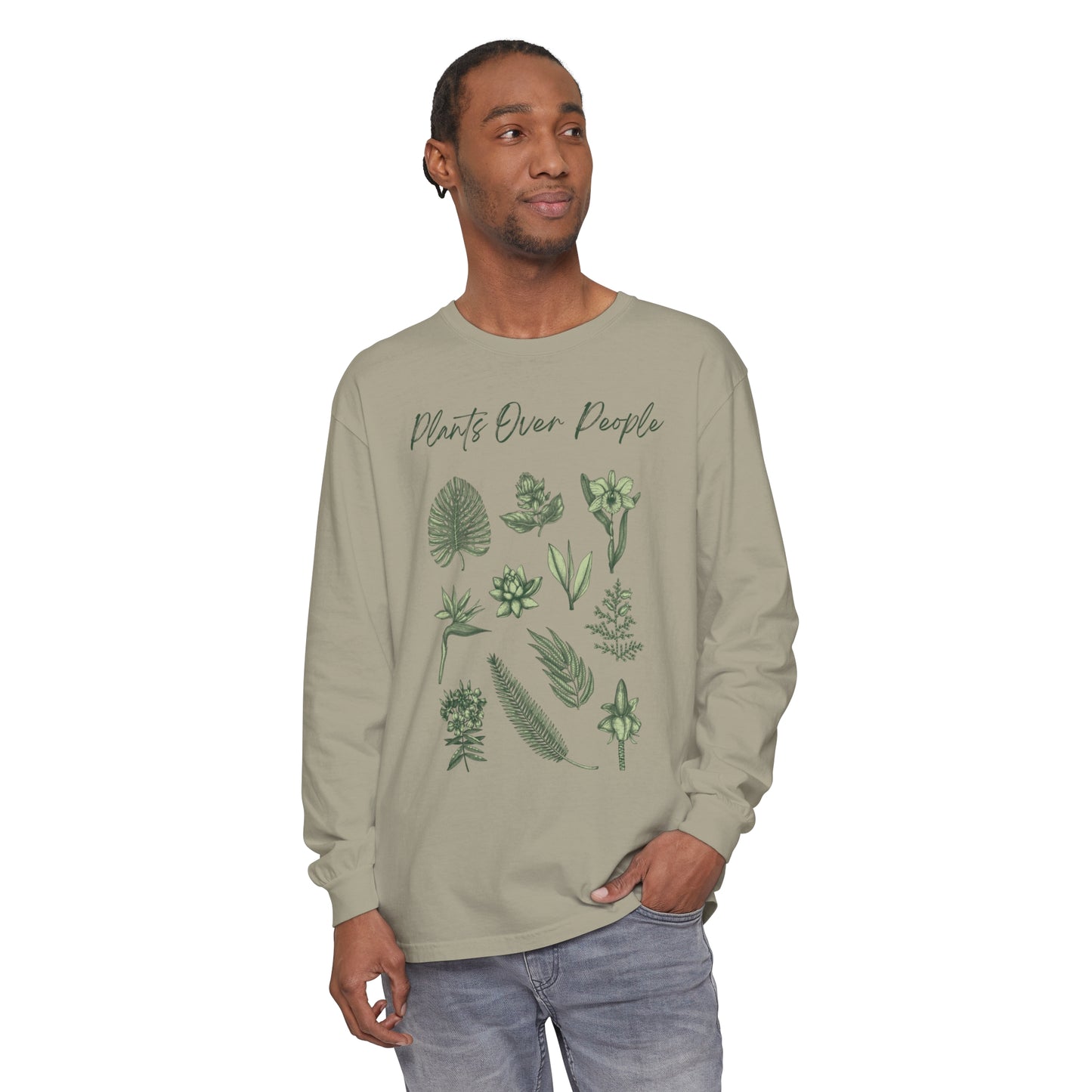 Plants Over People Unisex Garment-dyed Long Sleeve