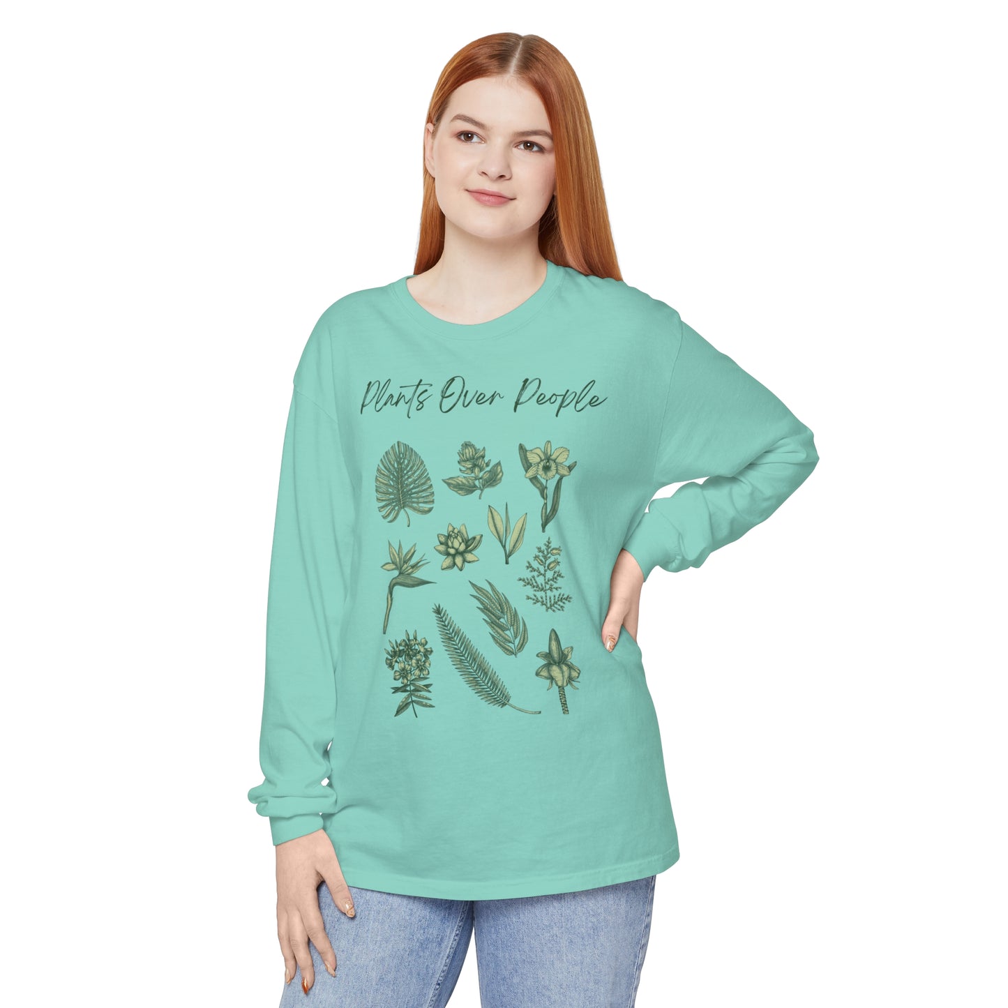 Plants Over People Unisex Garment-dyed Long Sleeve