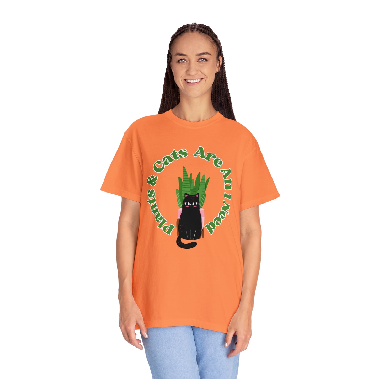 Plants & Cats Are All I Need Unisex Garment-Dyed T-shirt