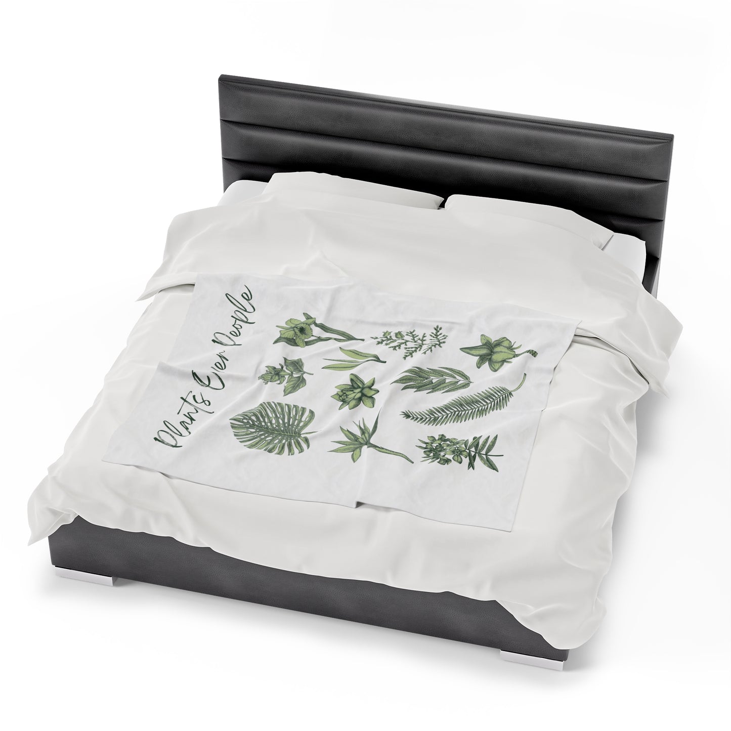 Plants Over People Velveteen Plush Blanket