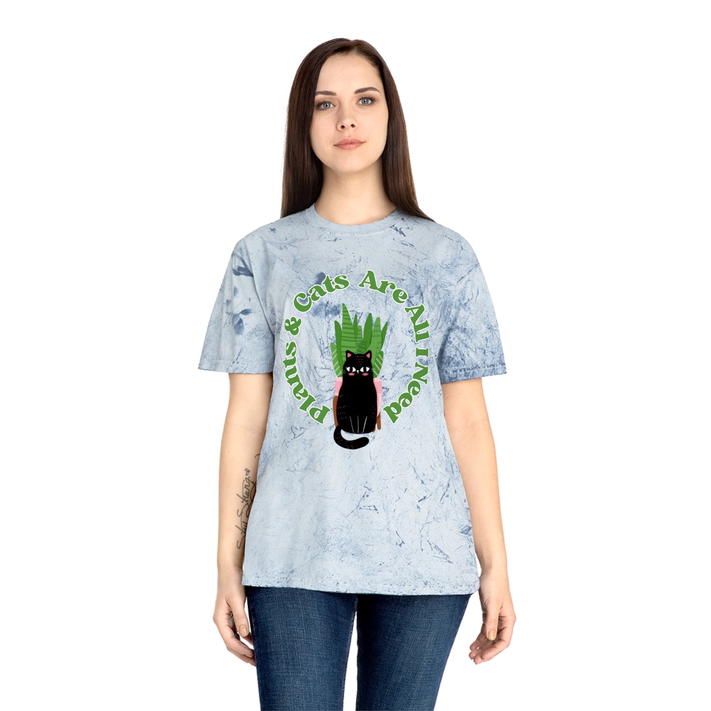 Plants & Cats Are All I Need Unisex Color Blast T-Shirt
