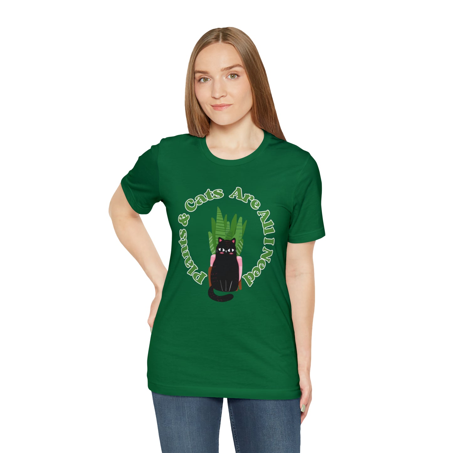 Plants & Cats Are All I Need Unisex Jersey Tee