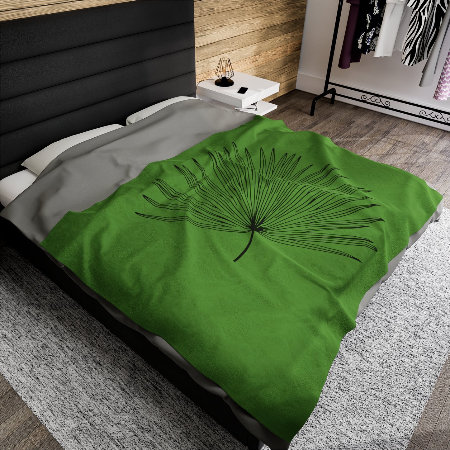 Palm Leaf Velveteen Plush Blanket