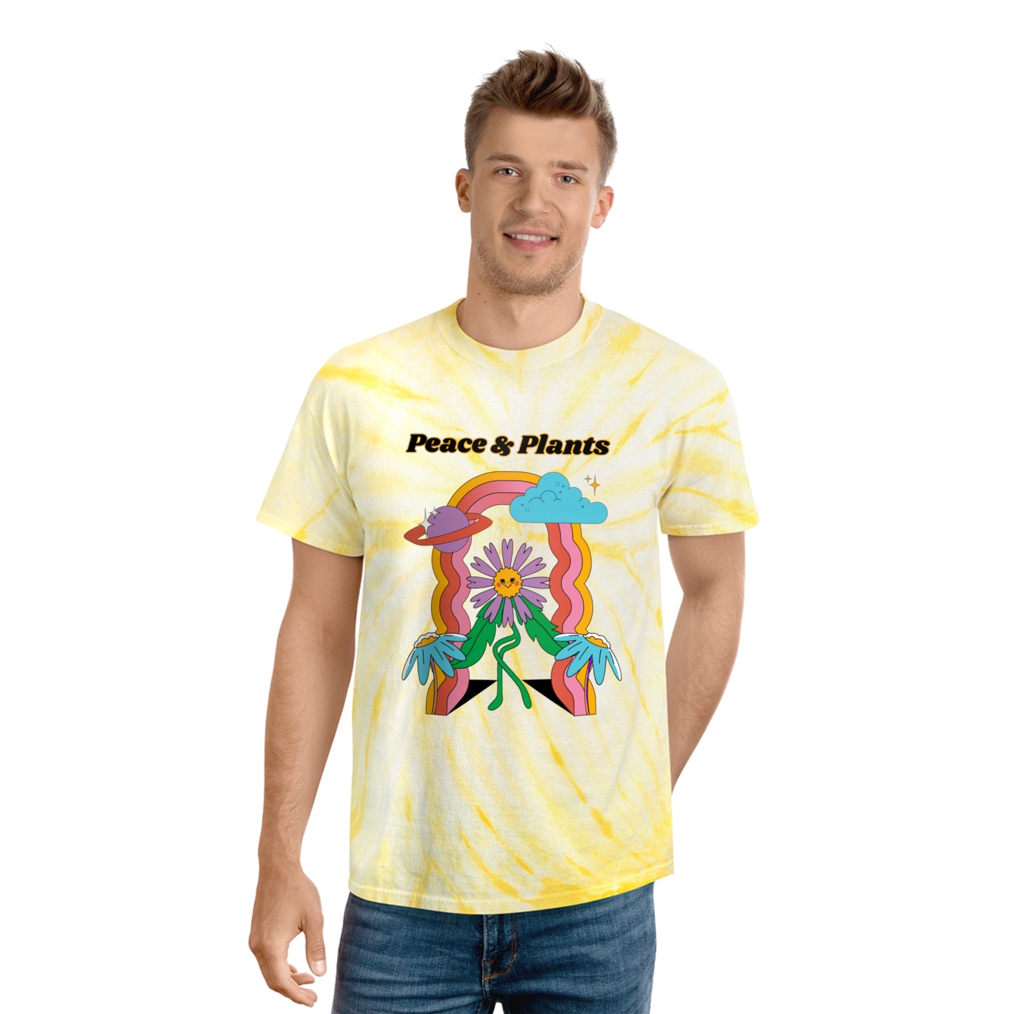 Peace & Plants Tie-Dye Tee, Cyclone