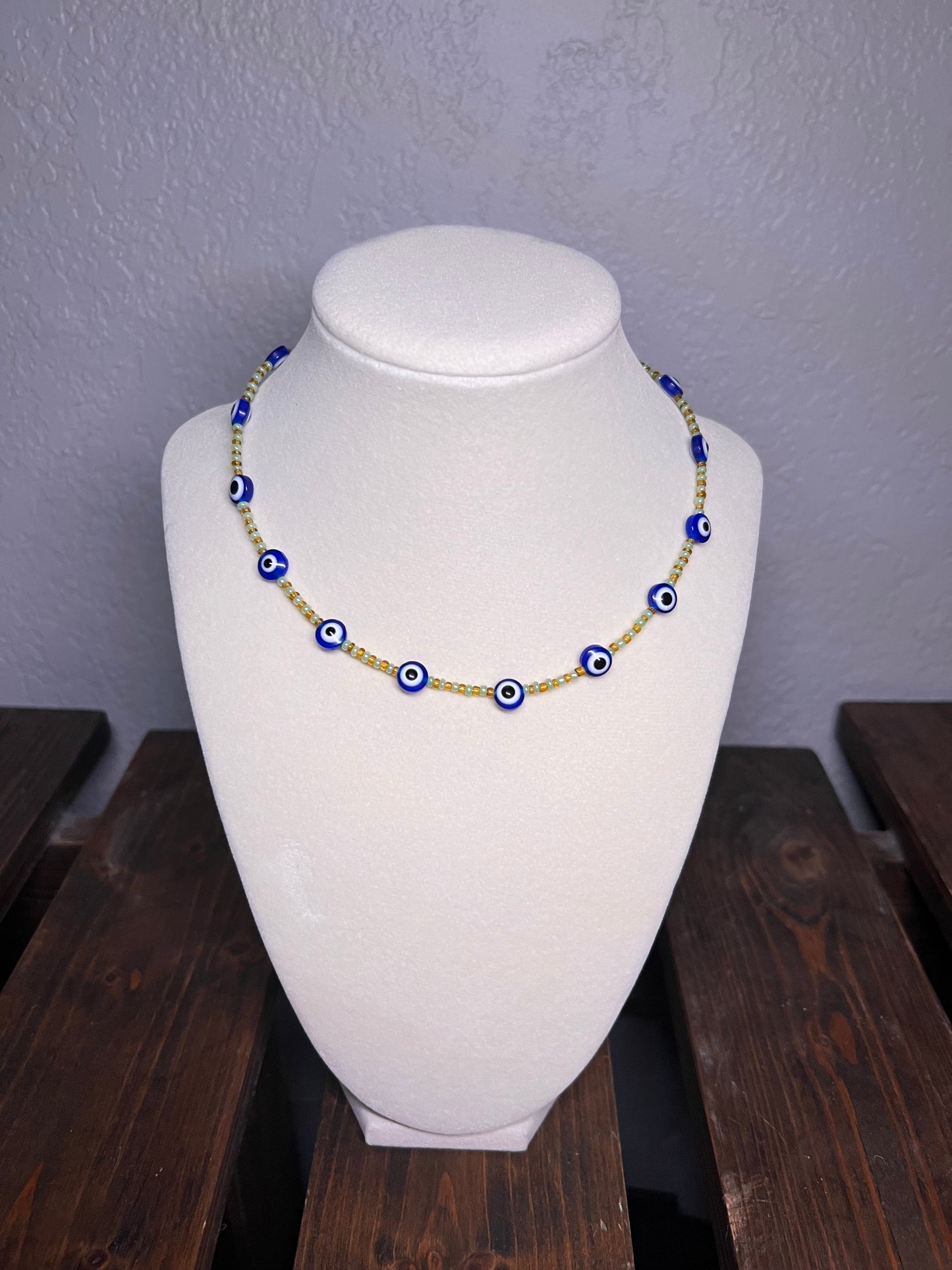 Evil eye necklace & bracelet set
