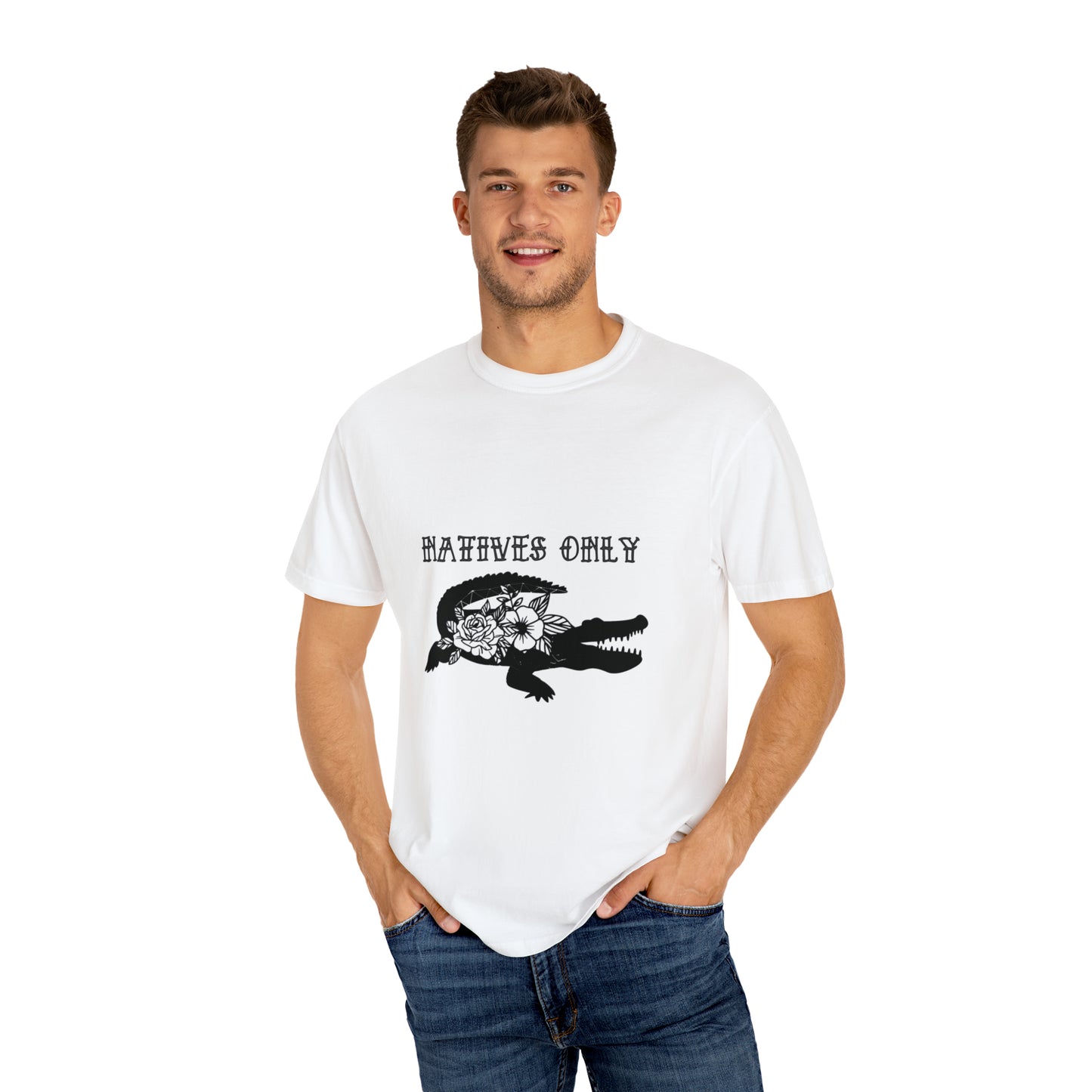 Natives Only Alligator Unisex Garment-Dyed T-shirt