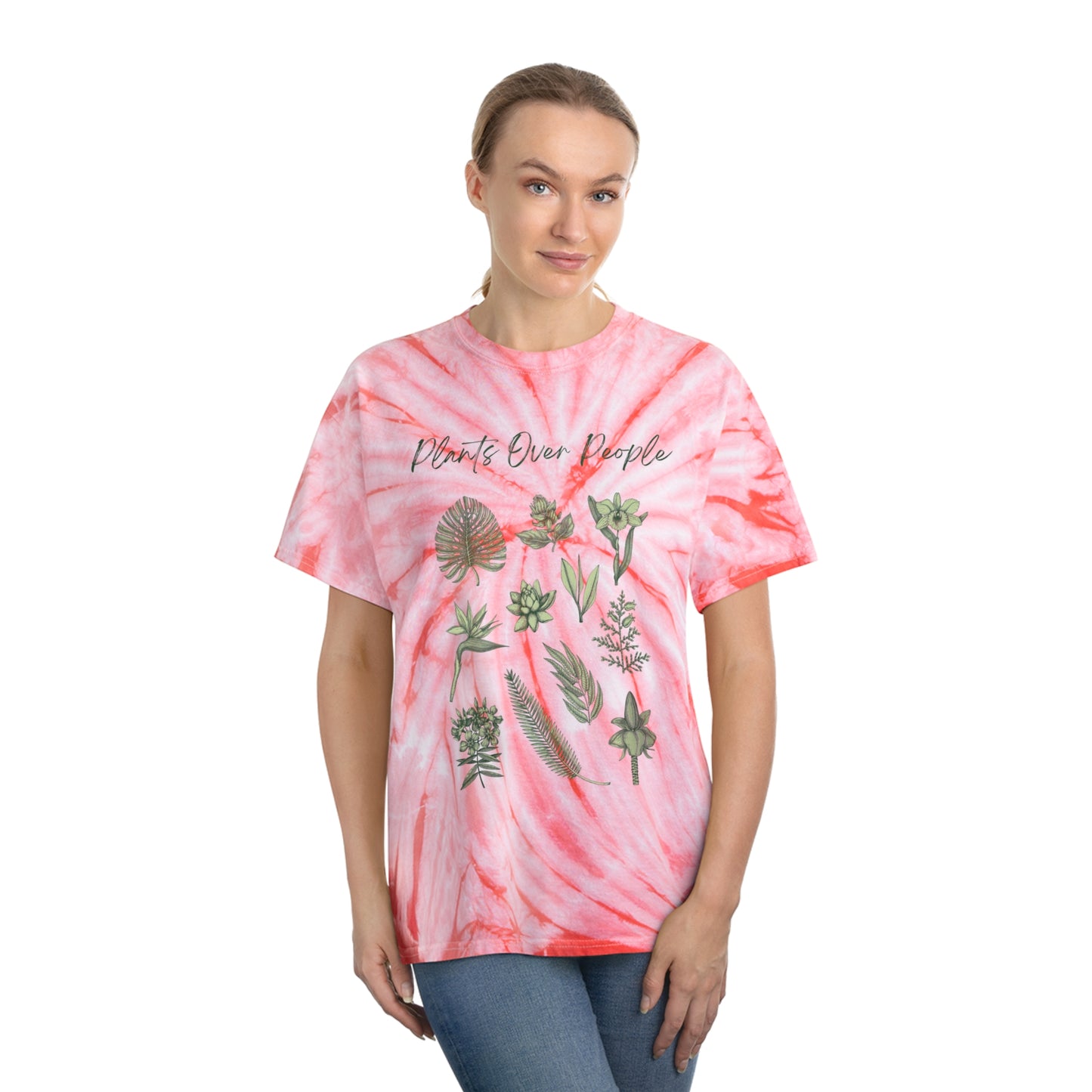 Plants Over People Tie-Dye Tee, Cyclone
