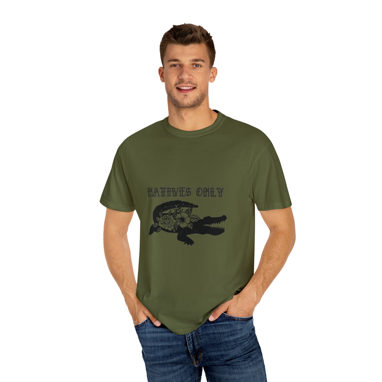 Natives Only Alligator Unisex Garment-Dyed T-shirt