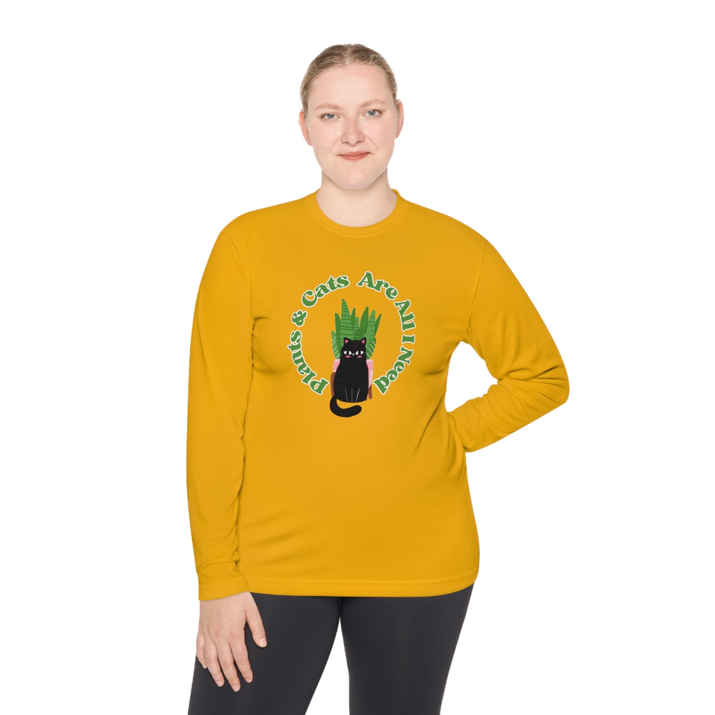 Plants & Cats Are All I Need Unisex Lightweight Long Sleeve