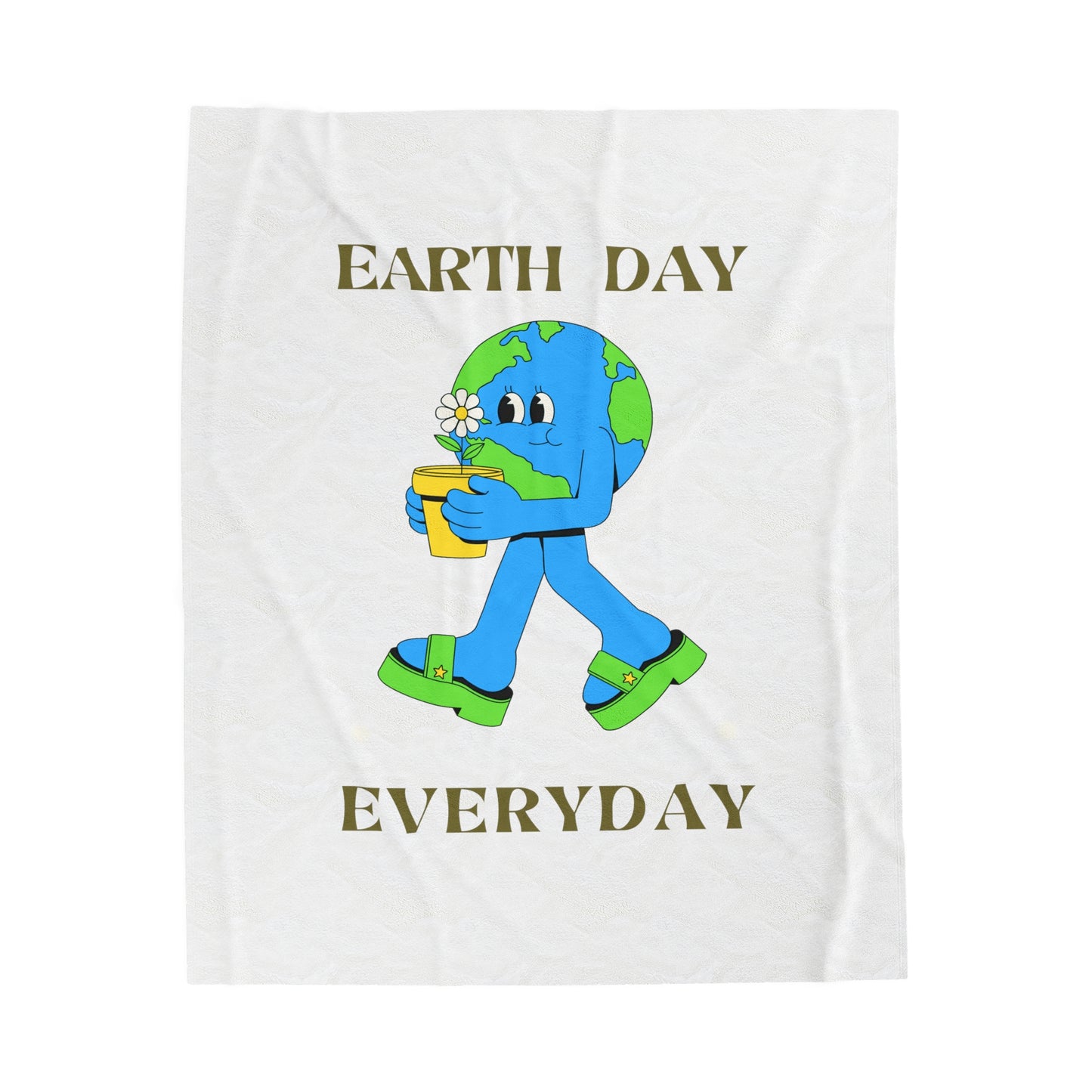 Earth Day Everyday Velveteen Plush Blanket