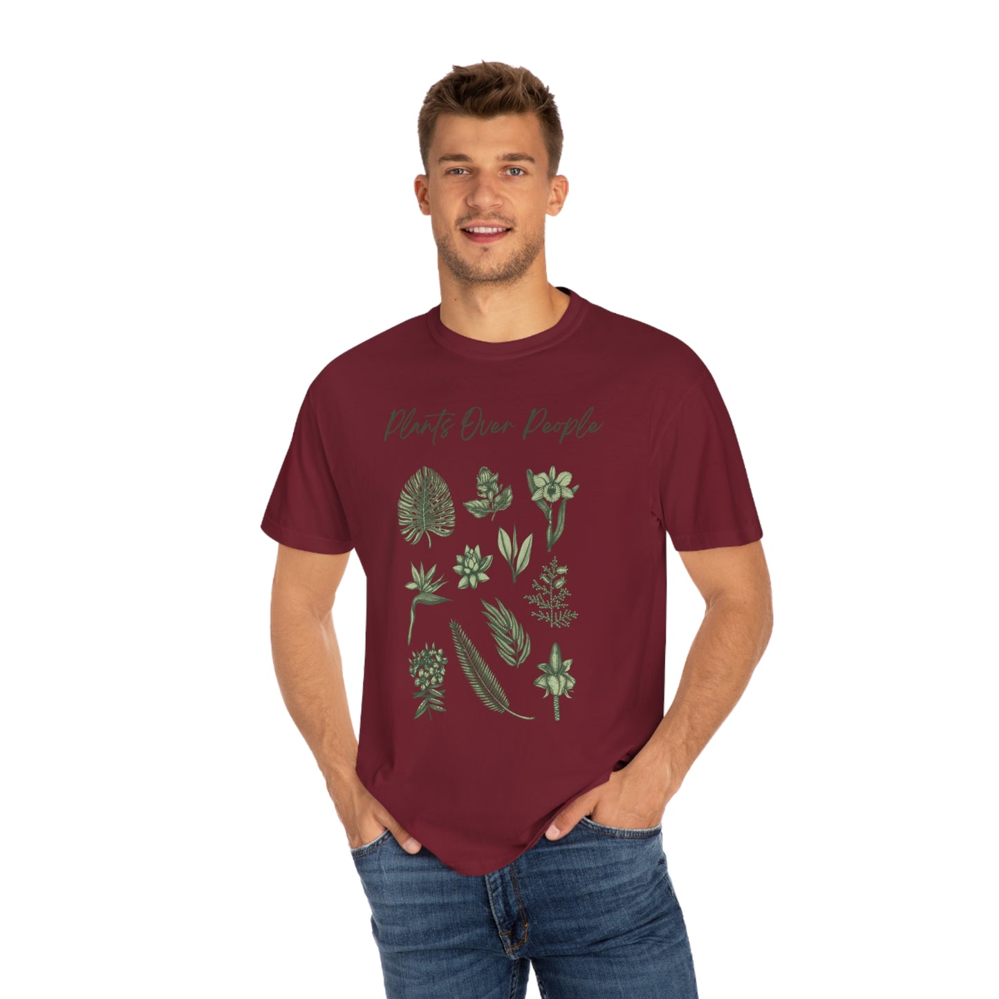 Plants Over People Unisex Garment-Dyed T-shirt