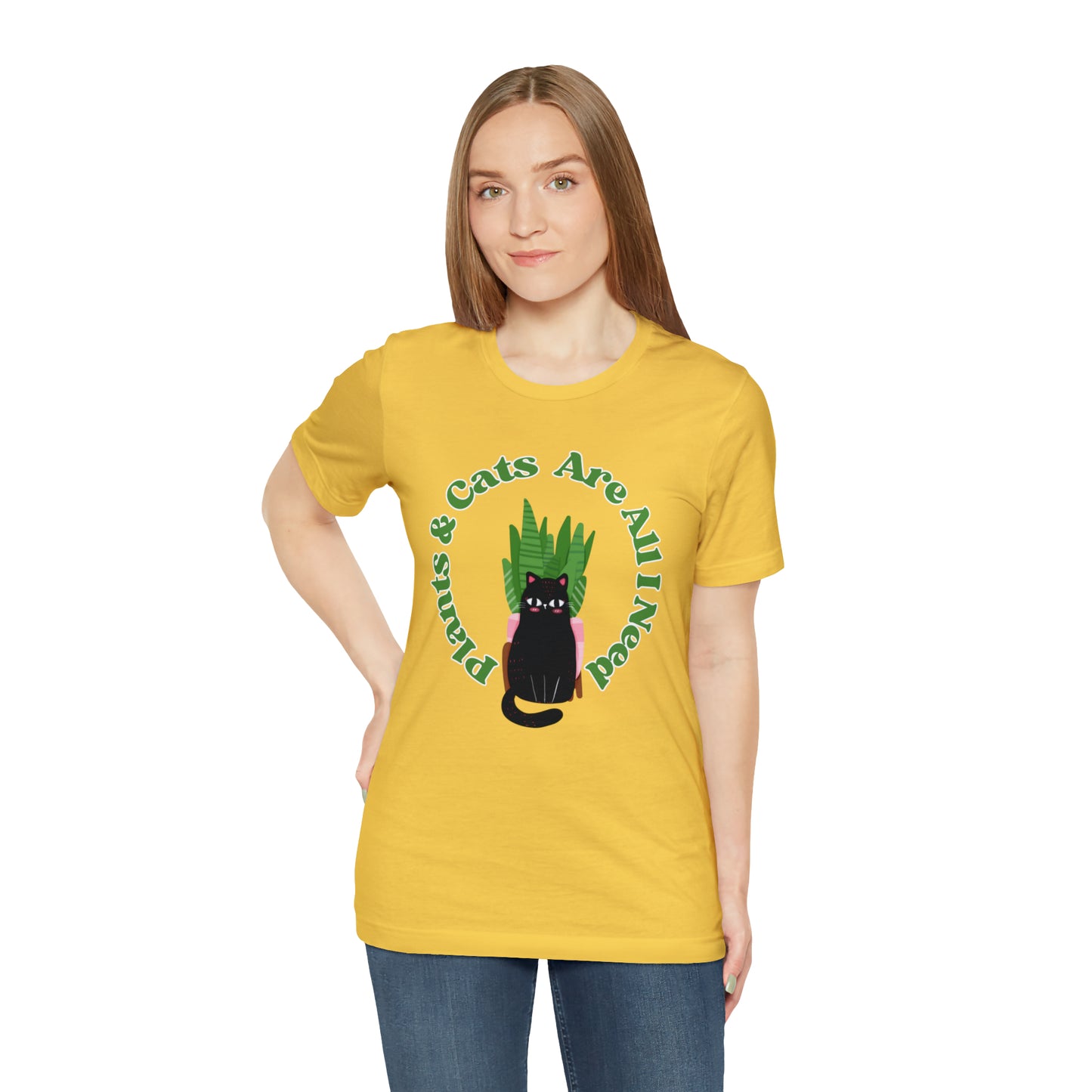 Plants & Cats Are All I Need Unisex Jersey Tee