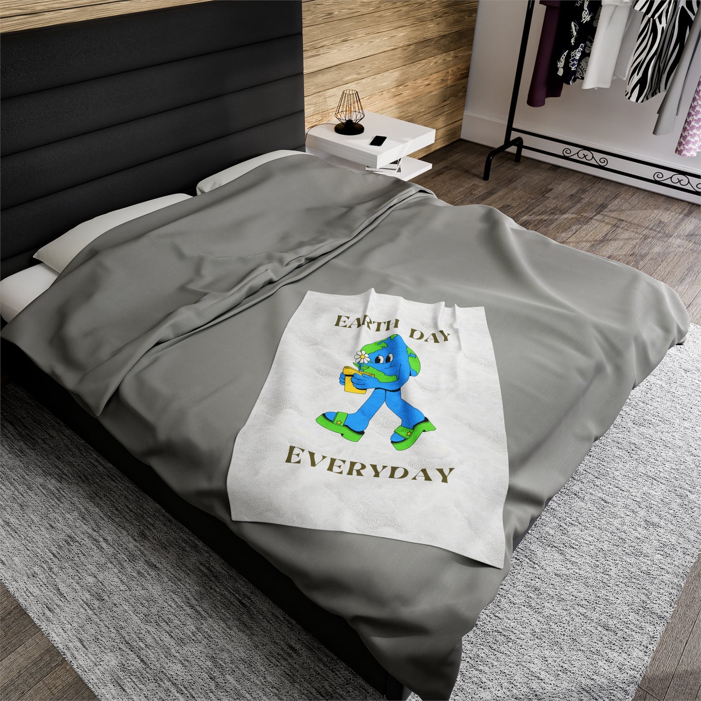 Earth Day Everyday Velveteen Plush Blanket