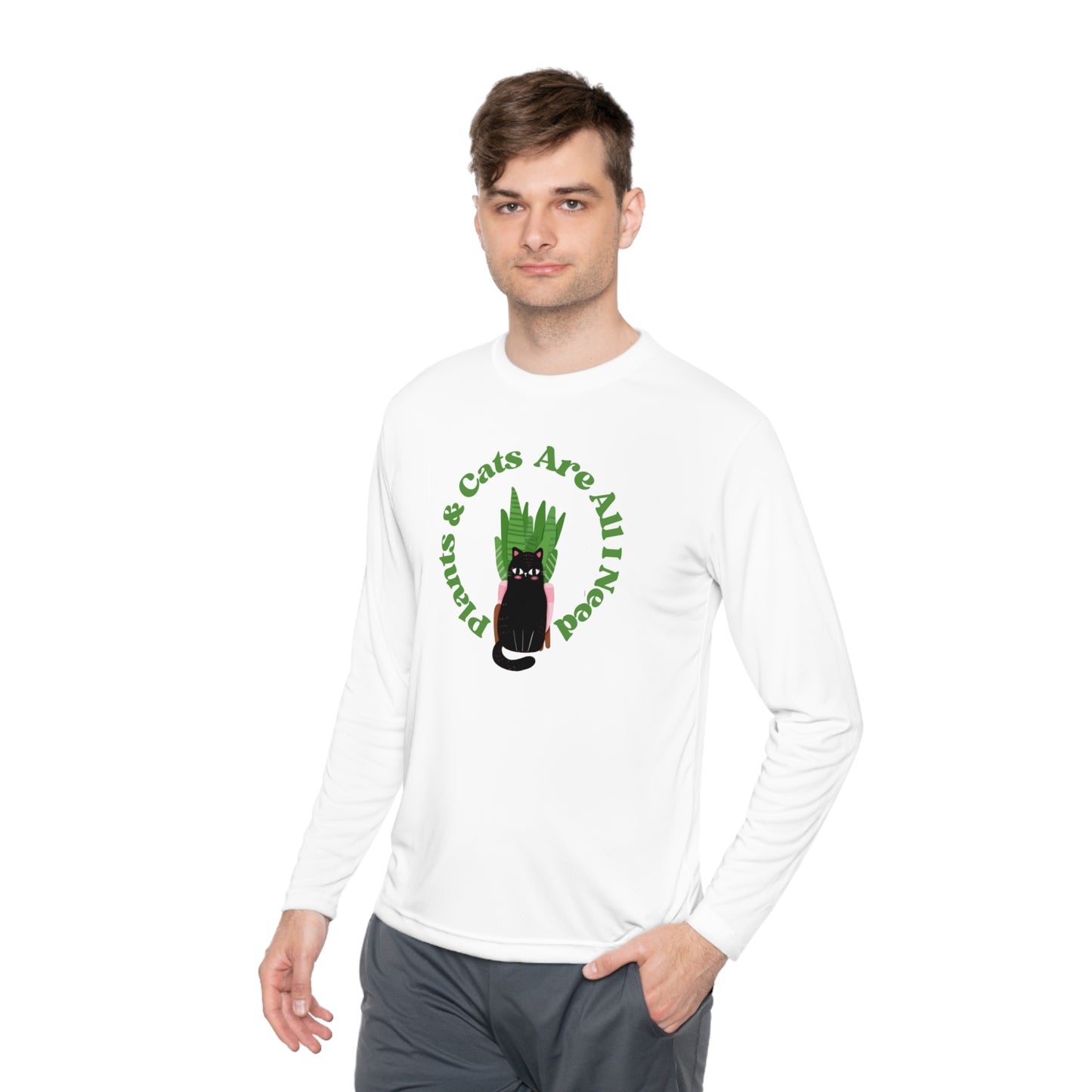 Plants & Cats Are All I Need Unisex Lightweight Long Sleeve