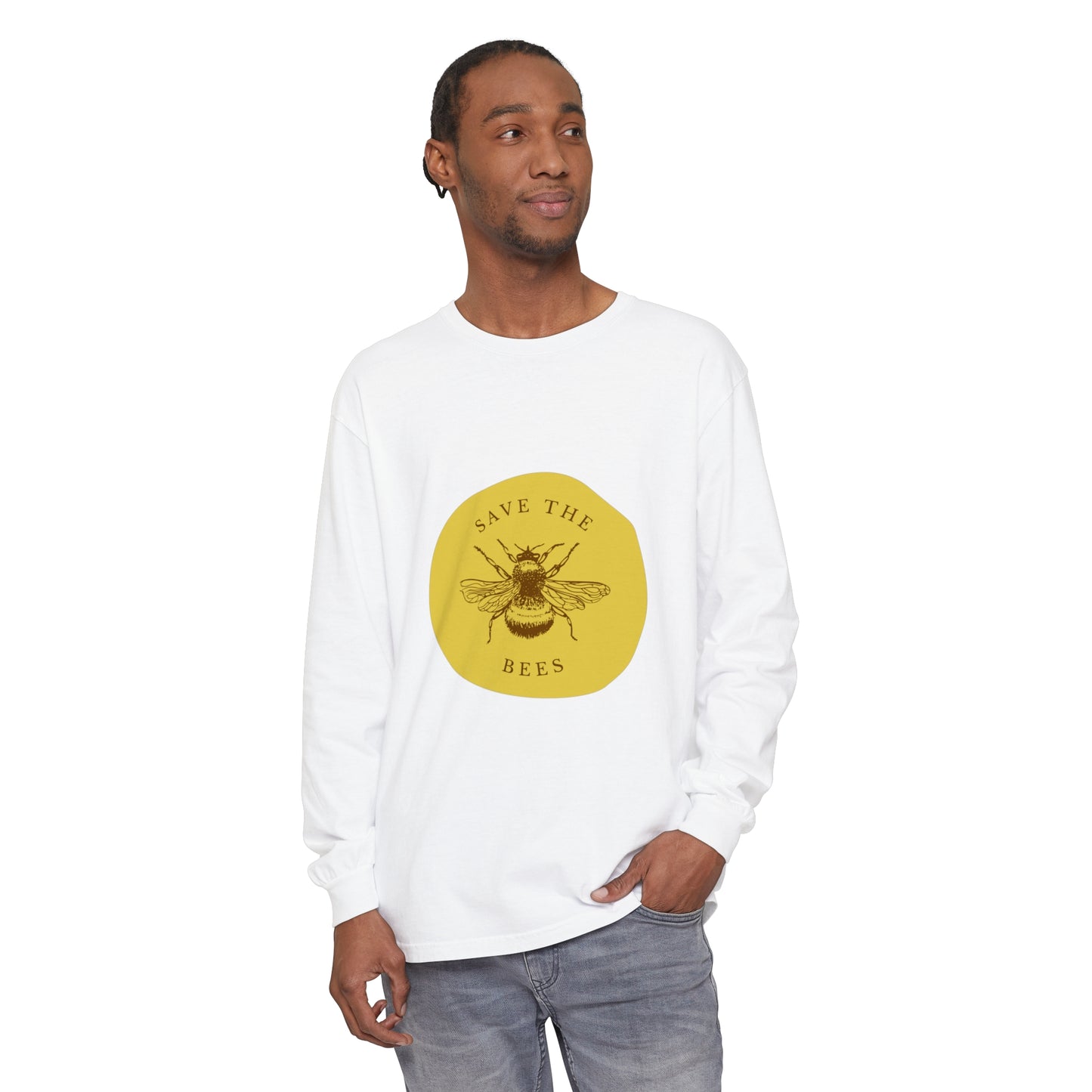 Save The Bees Unisex Garment-dyed Long Sleeve