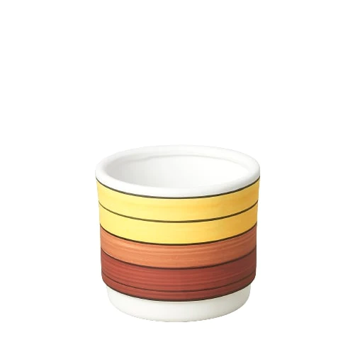 Polychrome Cylinder Pot- 5.5in