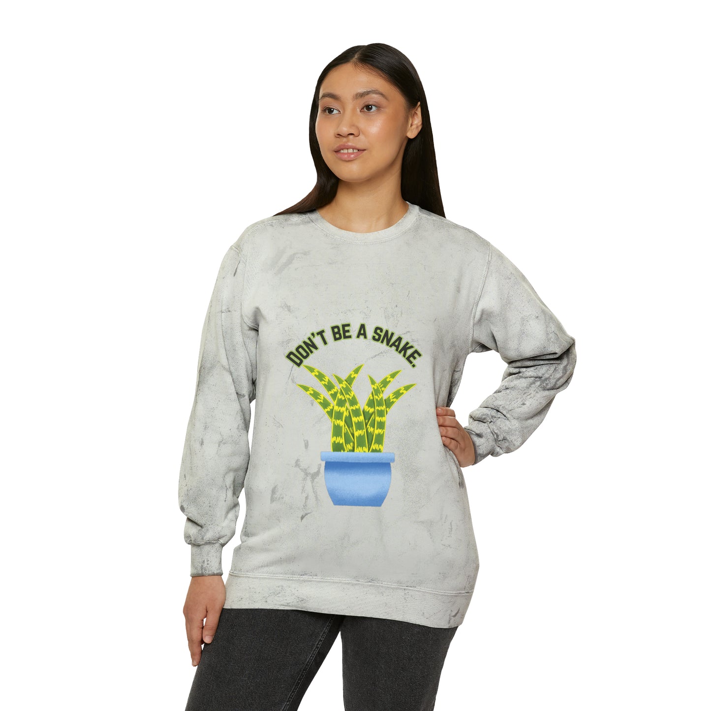 Don't Be A Snake Unisex Color Blast Crewneck