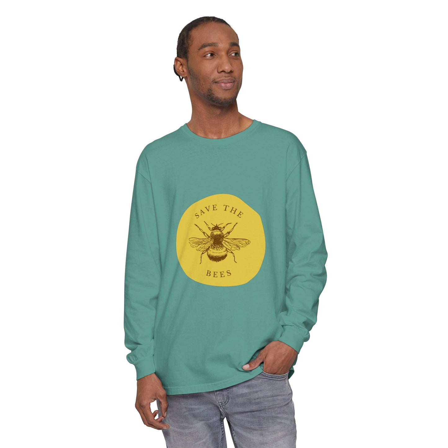 Save The Bees Unisex Garment-dyed Long Sleeve