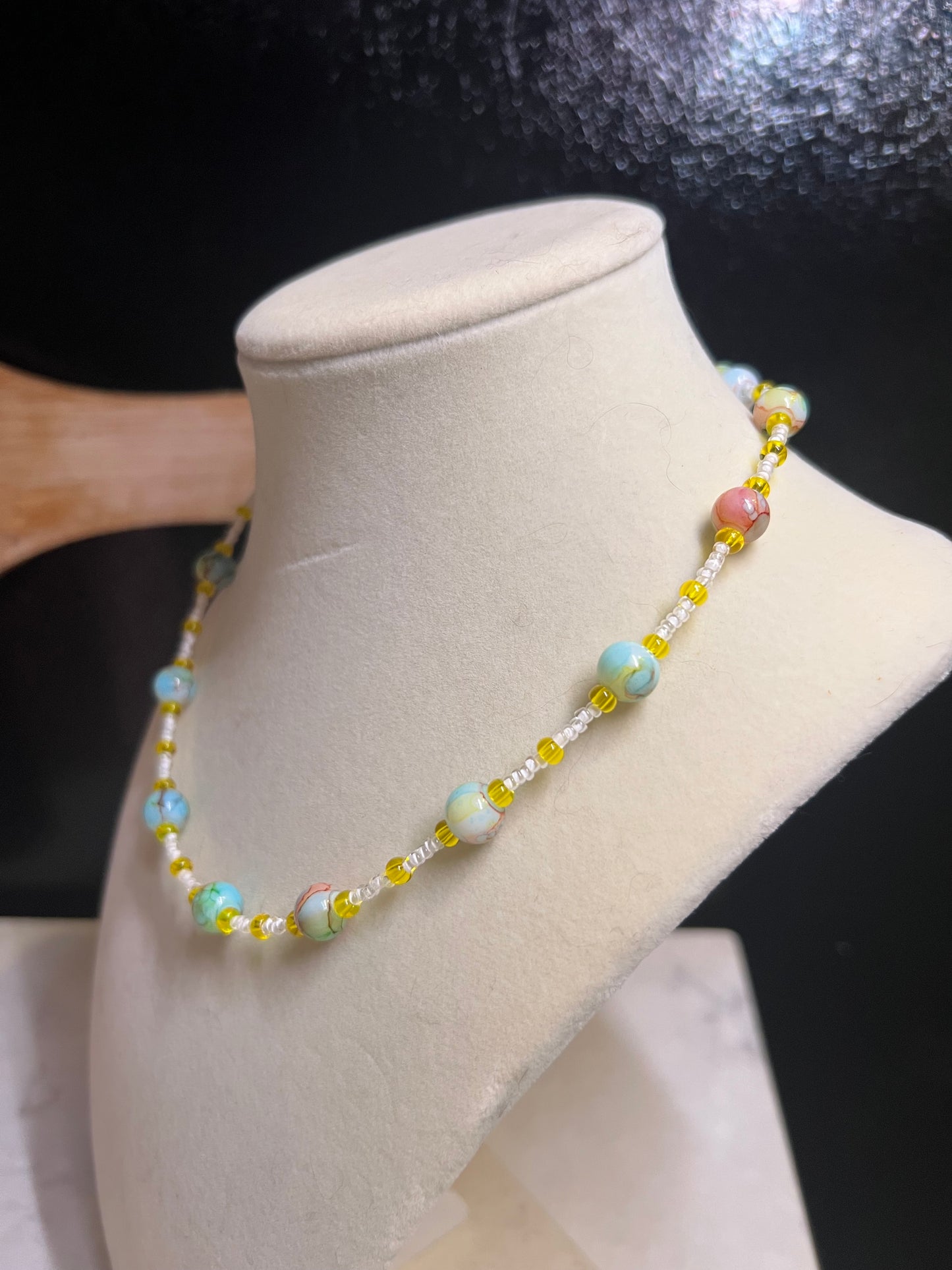 Confetti glass bead necklace