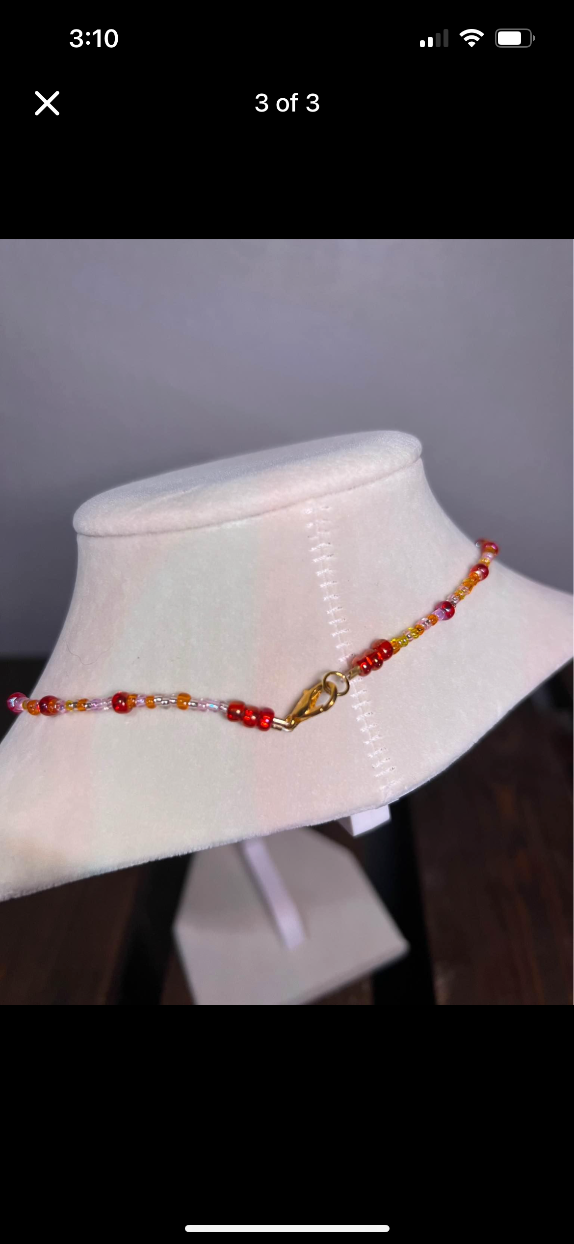 Sunset themed glass bead necklace