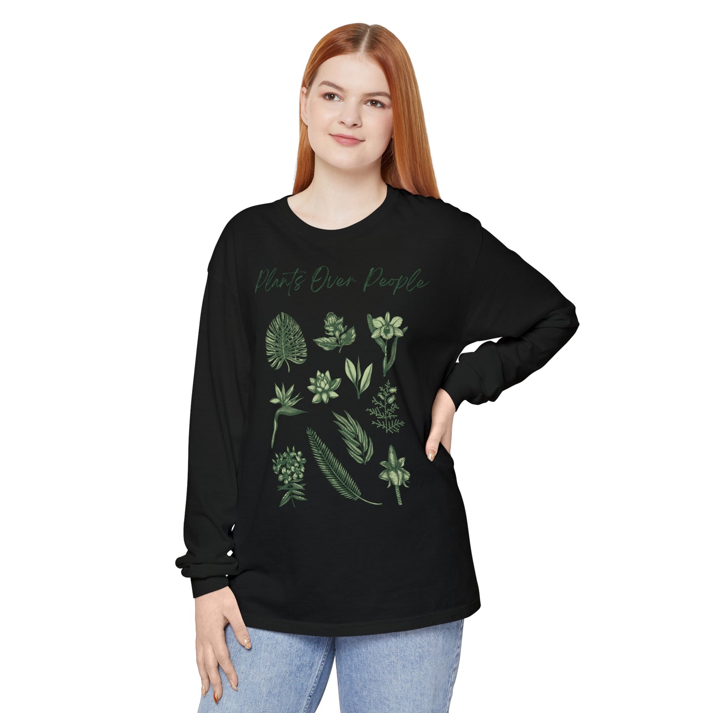 Plants Over People Unisex Garment-dyed Long Sleeve