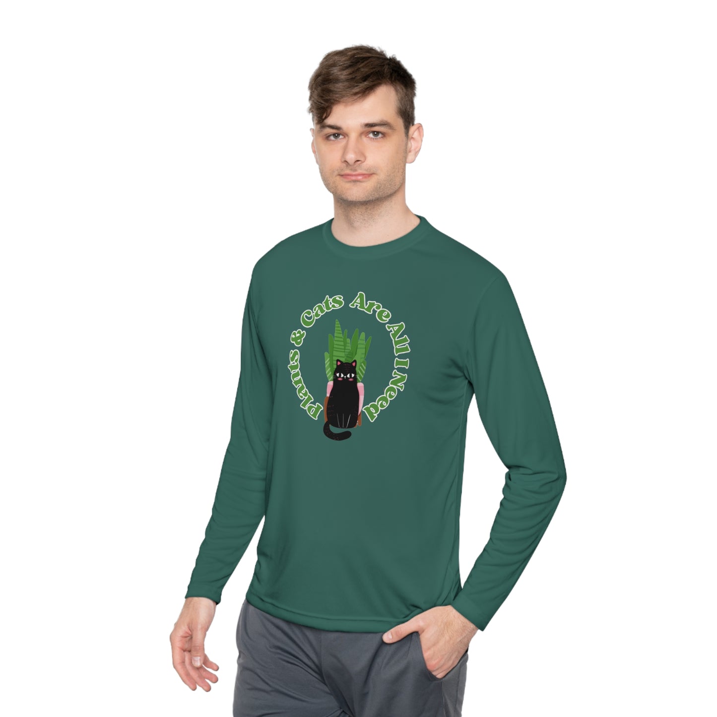Plants & Cats Are All I Need Unisex Lightweight Long Sleeve