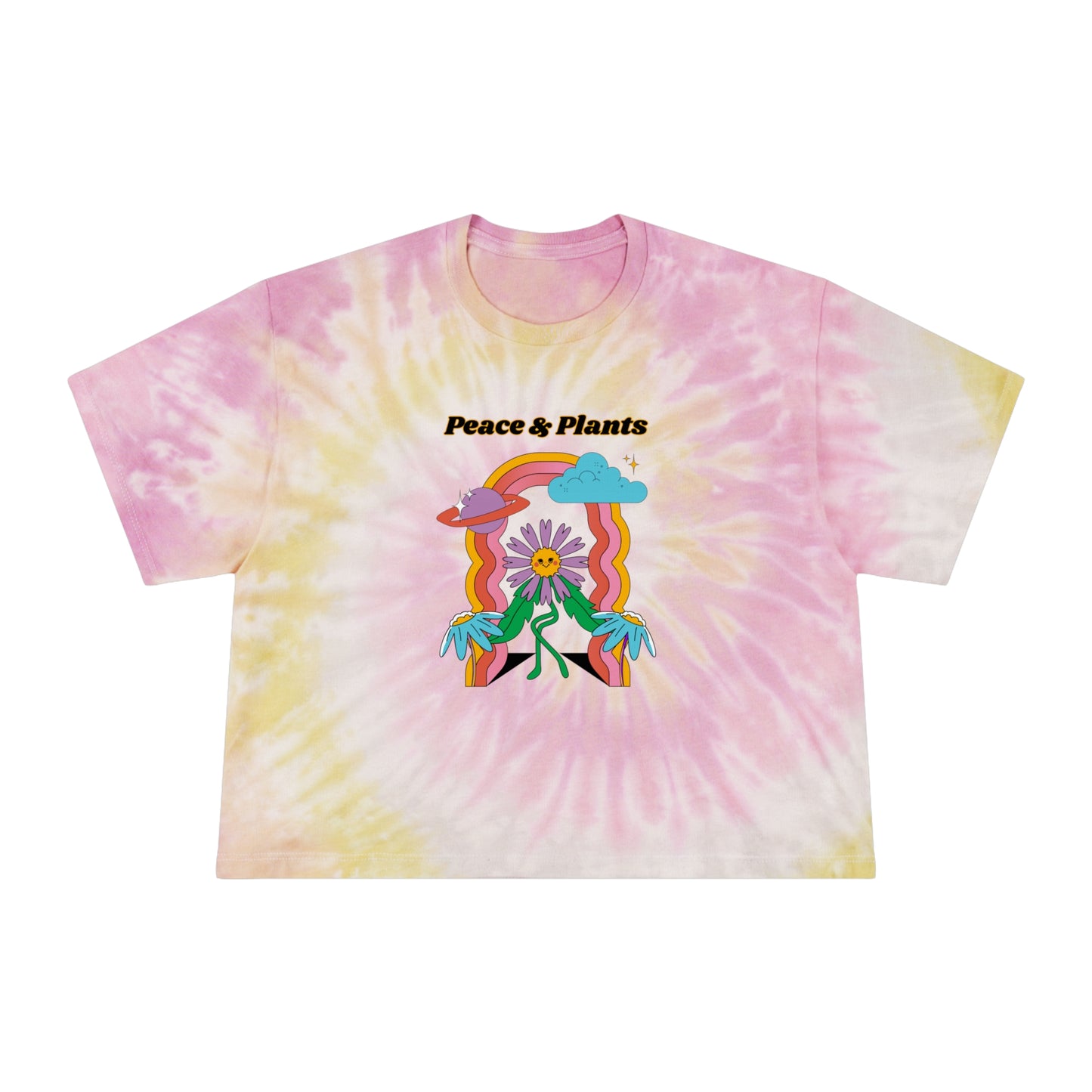 Peace & Plants Tie-Dye Crop Tee