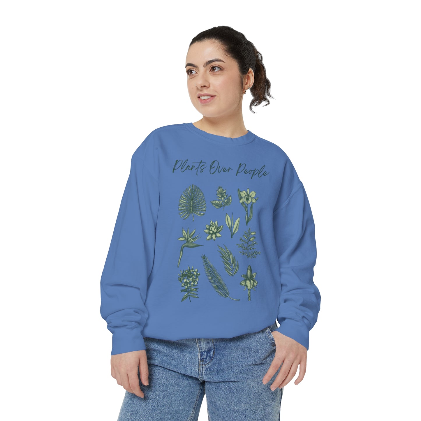 Plants Over People Unisex Garment-Dyed Sweatshirt