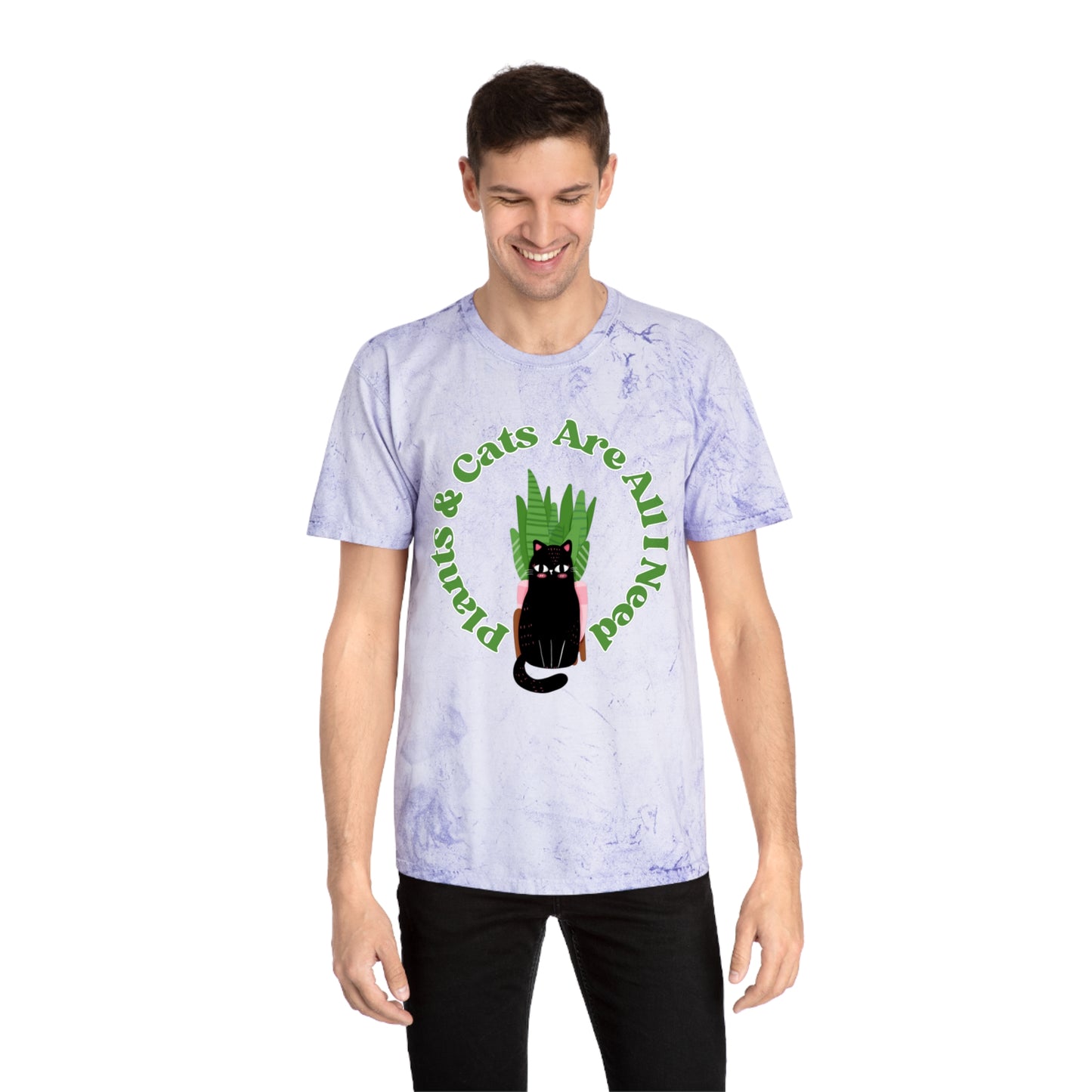 Plants & Cats Are All I Need Unisex Color Blast T-Shirt