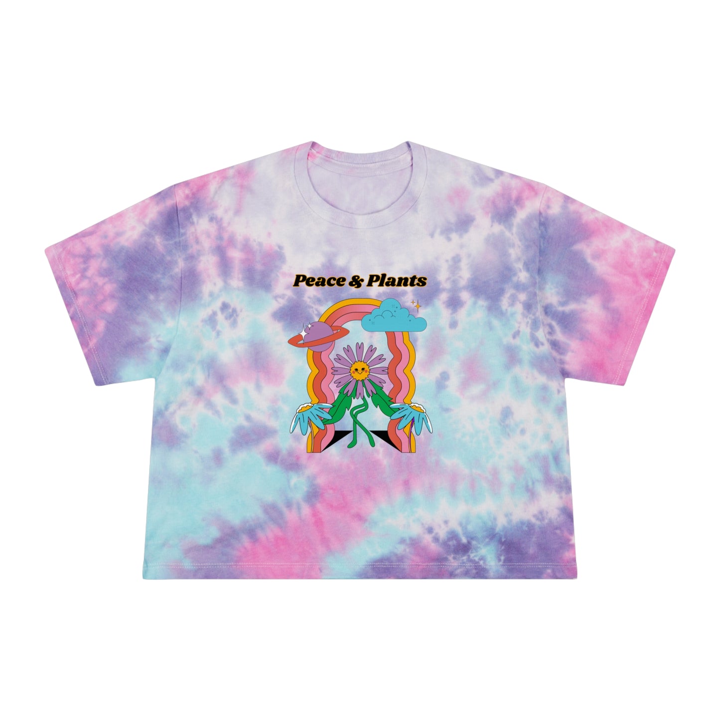 Peace & Plants Tie-Dye Crop Tee