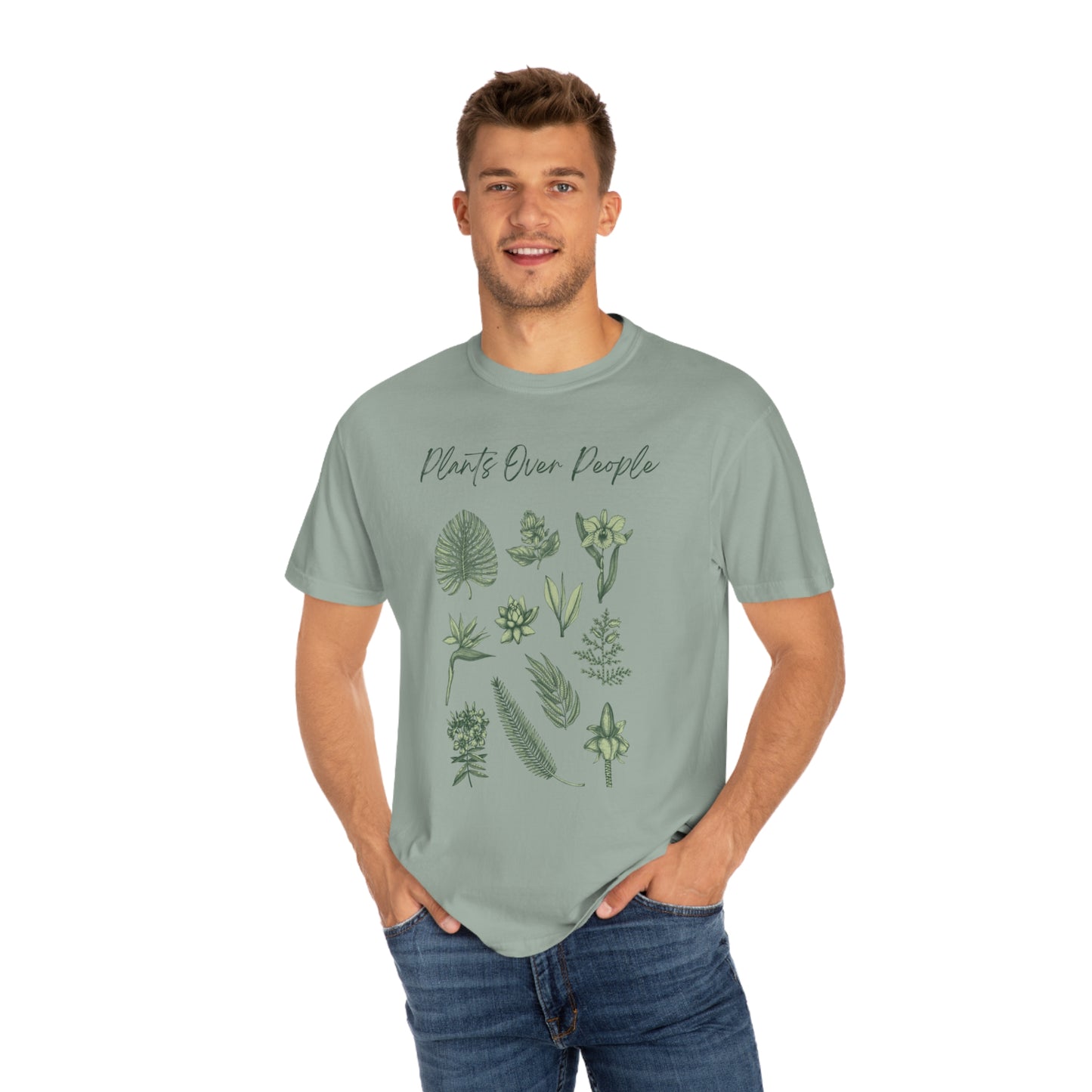 Plants Over People Unisex Garment-Dyed T-shirt