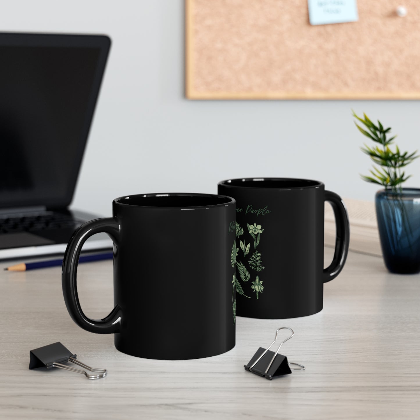 Plants Over People 11oz Black Mug