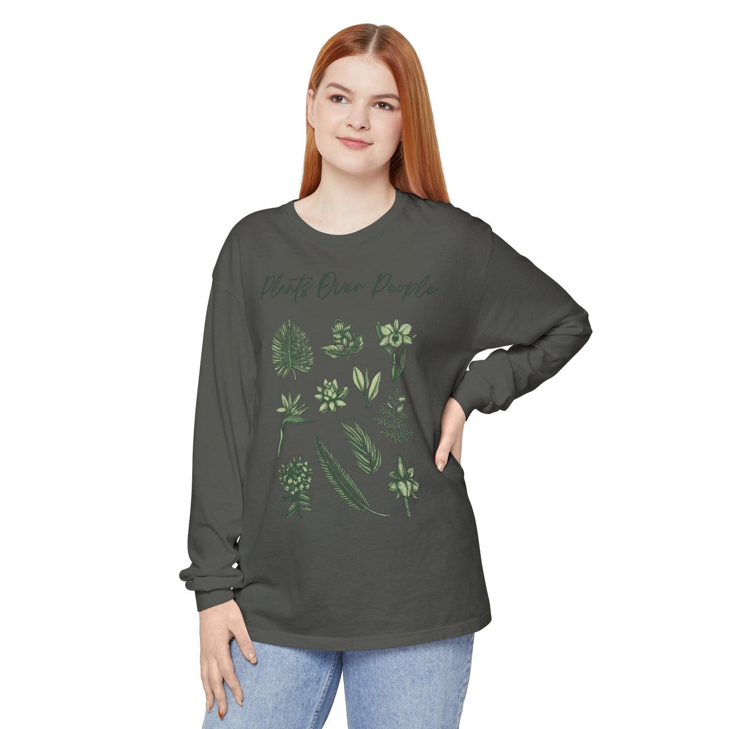 Plants Over People Unisex Garment-dyed Long Sleeve