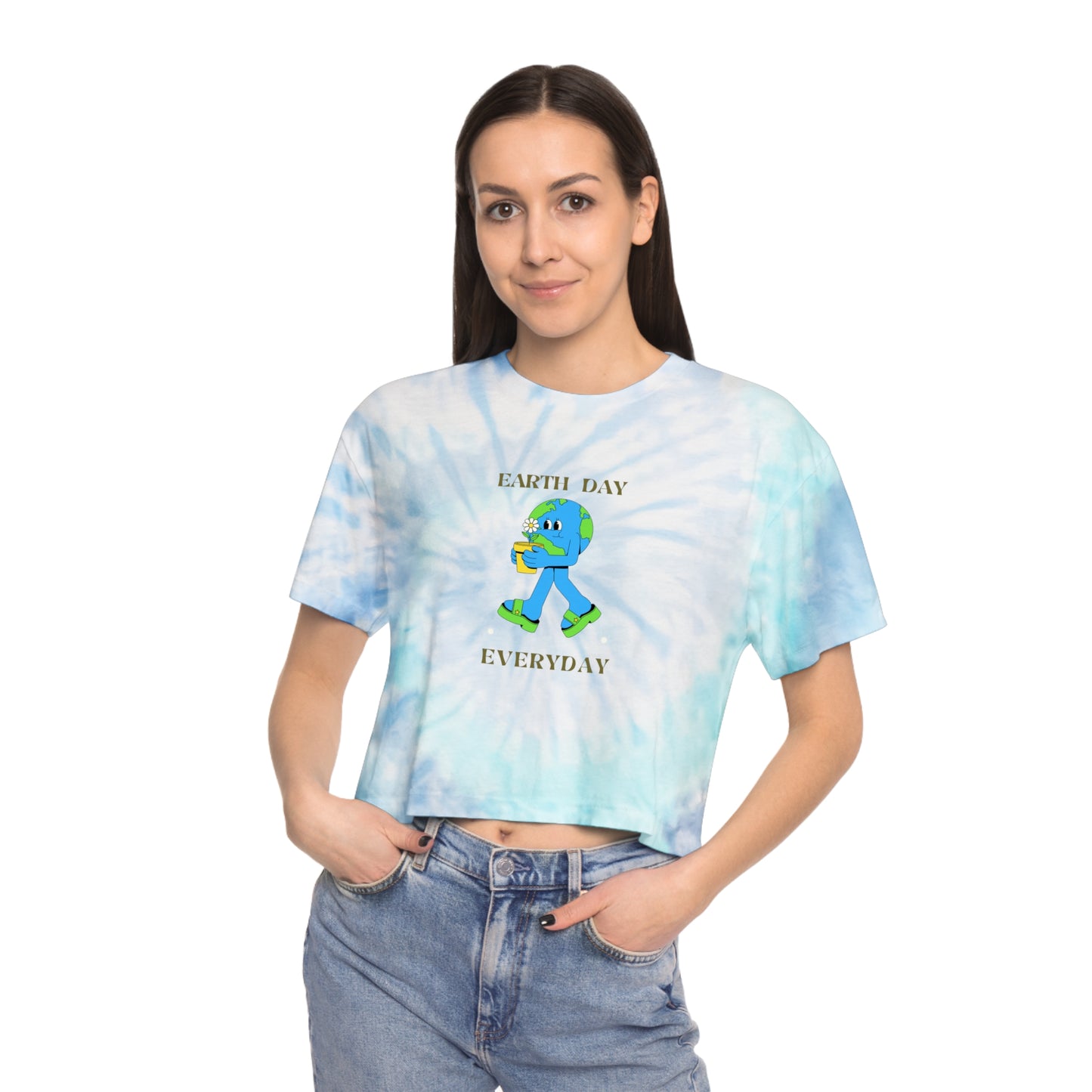 Earth Day Everyday Women's Tie-Dye Crop Tee