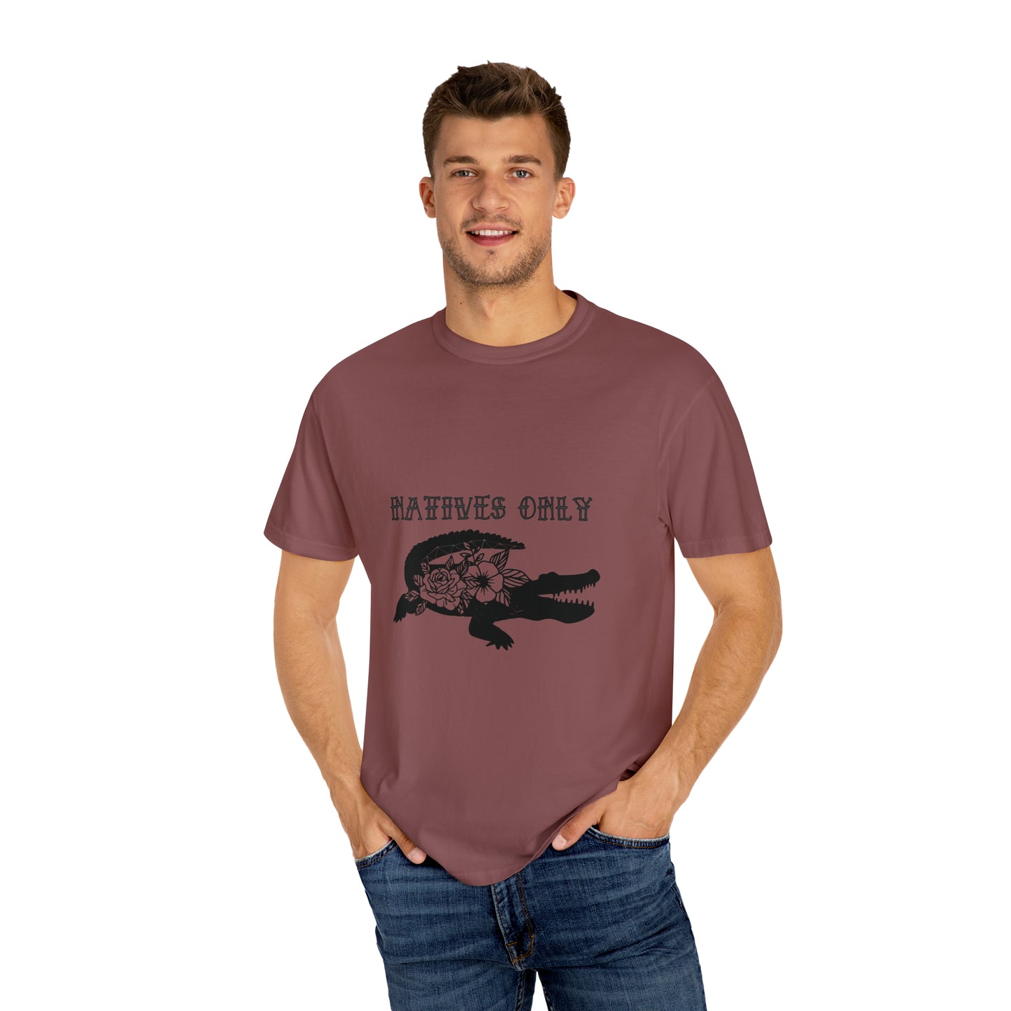 Natives Only Alligator Unisex Garment-Dyed T-shirt