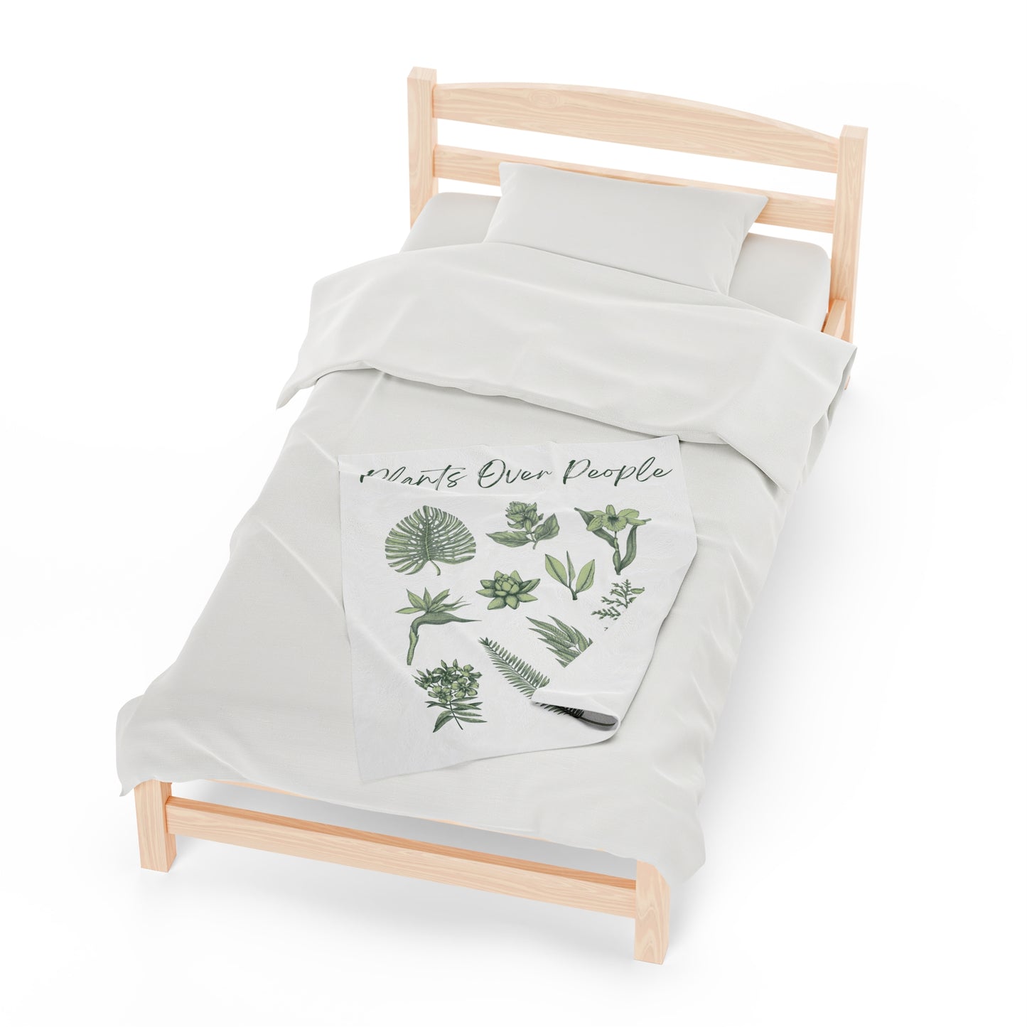 Plants Over People Velveteen Plush Blanket