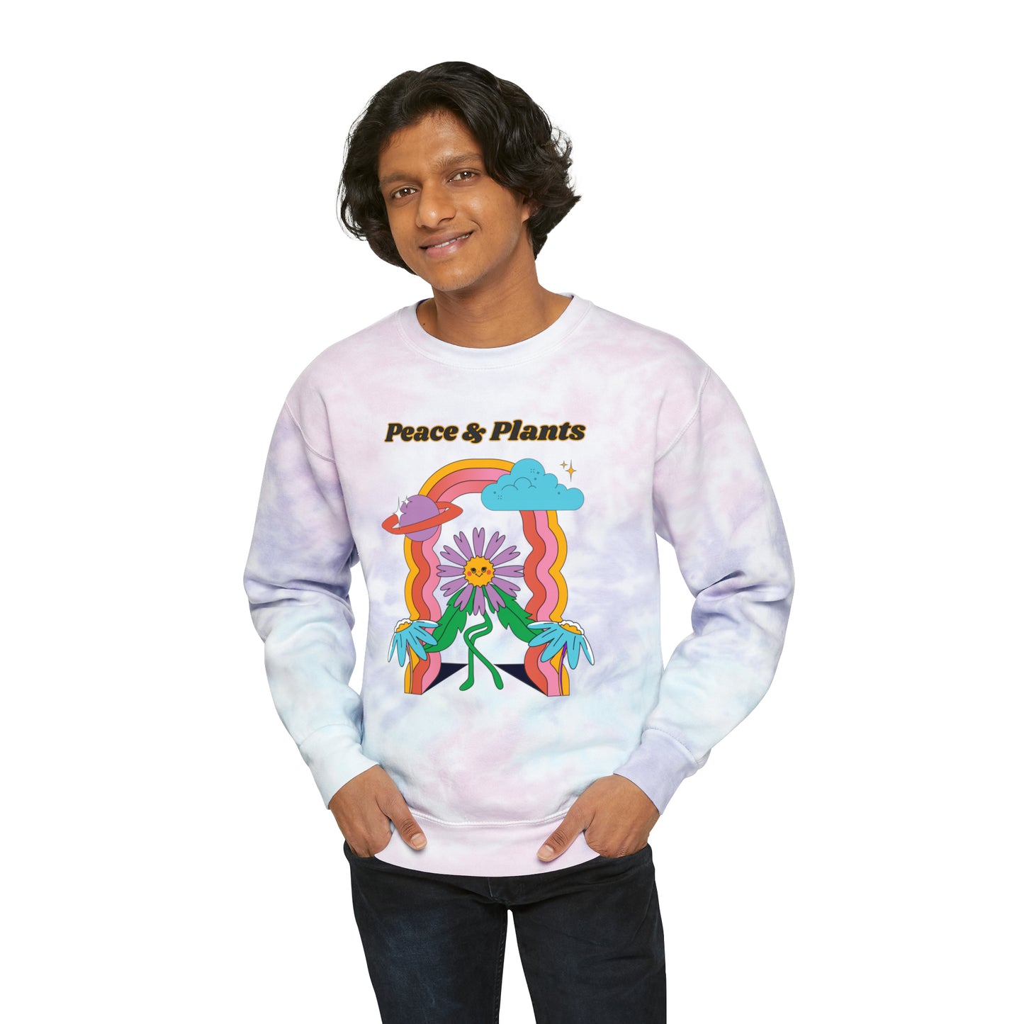 Peace & Plants Tie-Dye Crewneck
