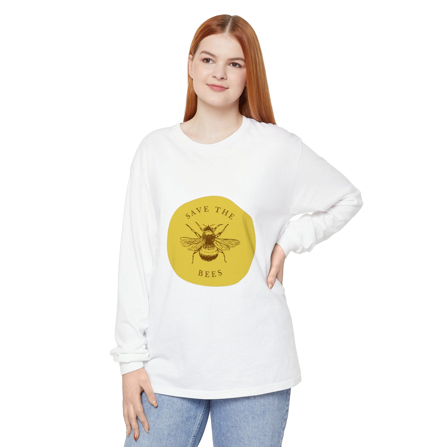 Save The Bees Unisex Garment-dyed Long Sleeve
