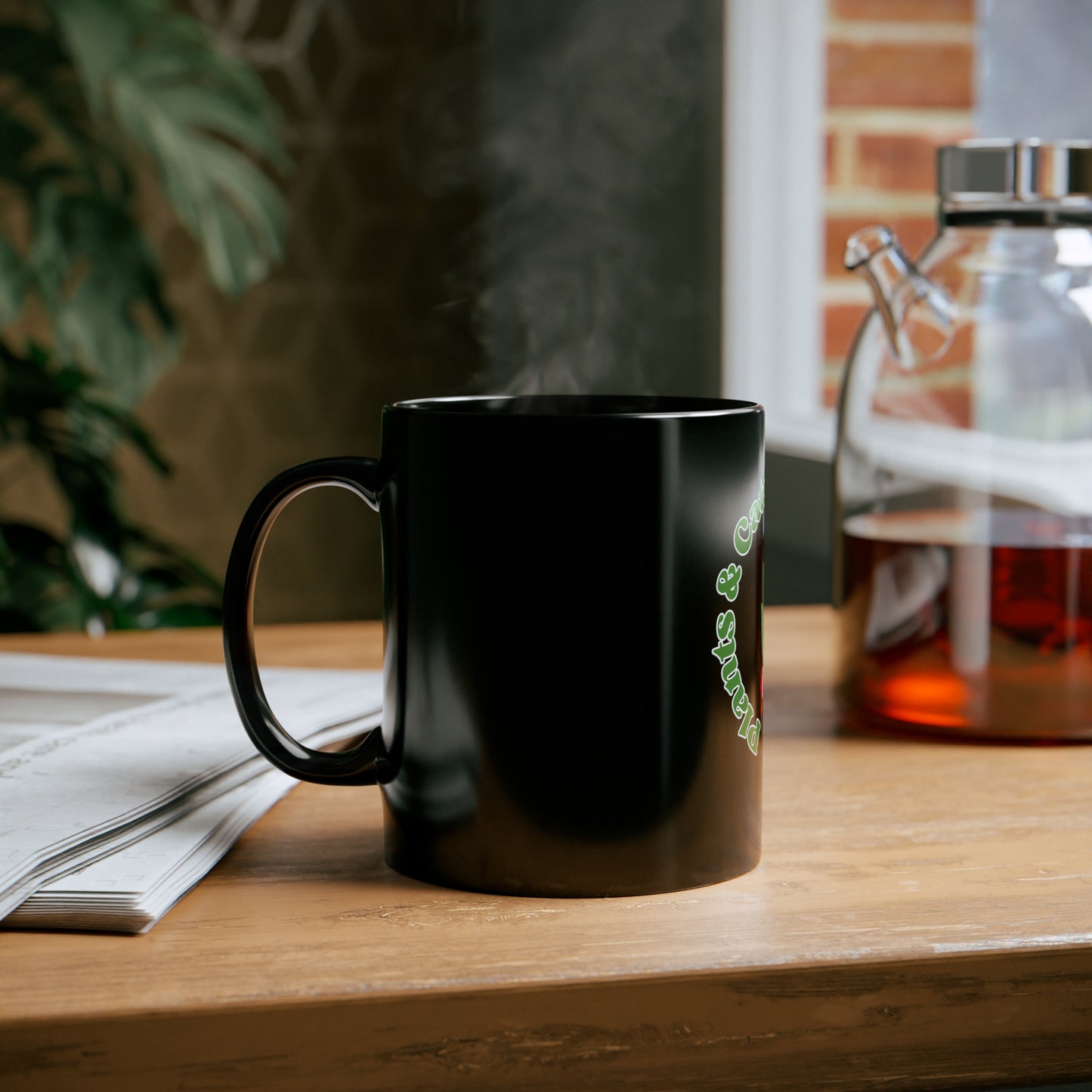 Plants & Cats Are All I Need 11oz Black Mug
