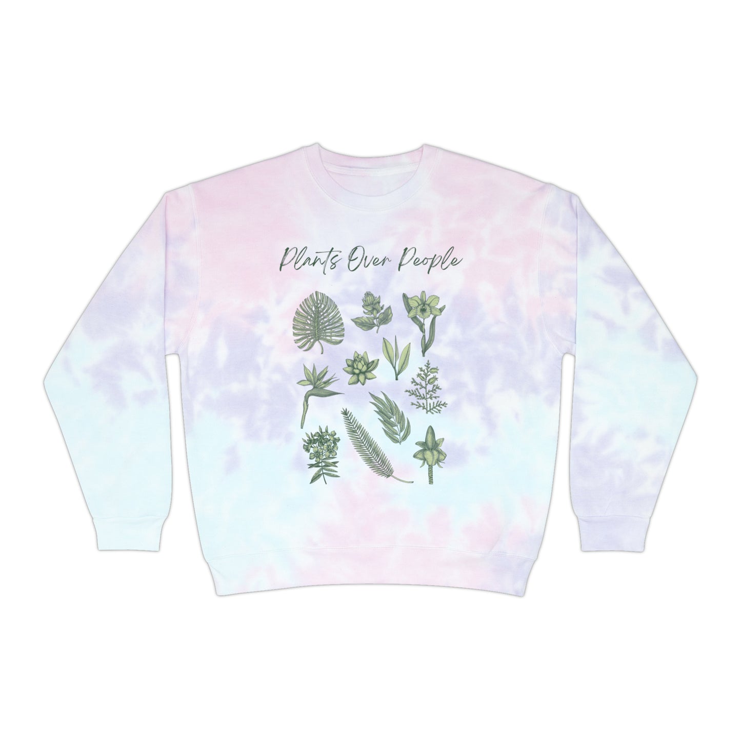 Plants Over People Unisex Tie-Dye Crewneck