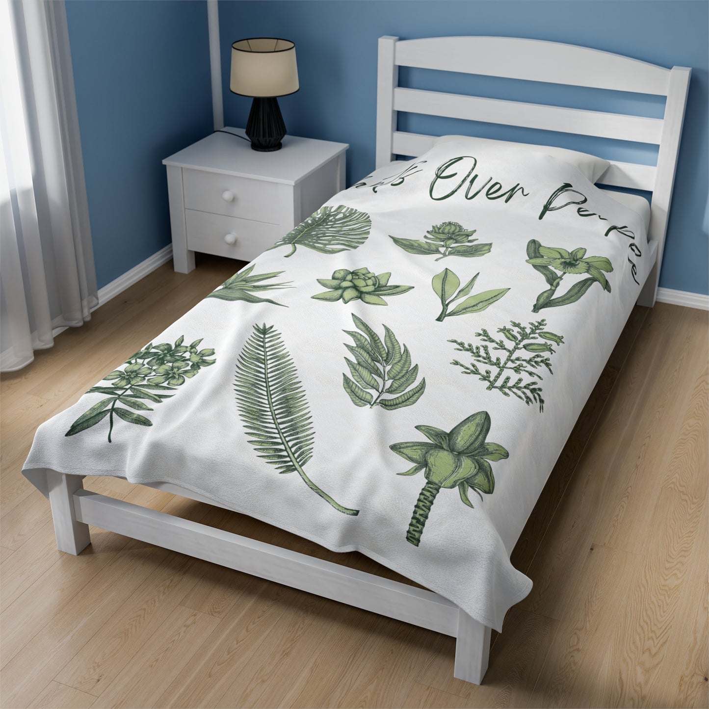 Plants Over People Velveteen Plush Blanket