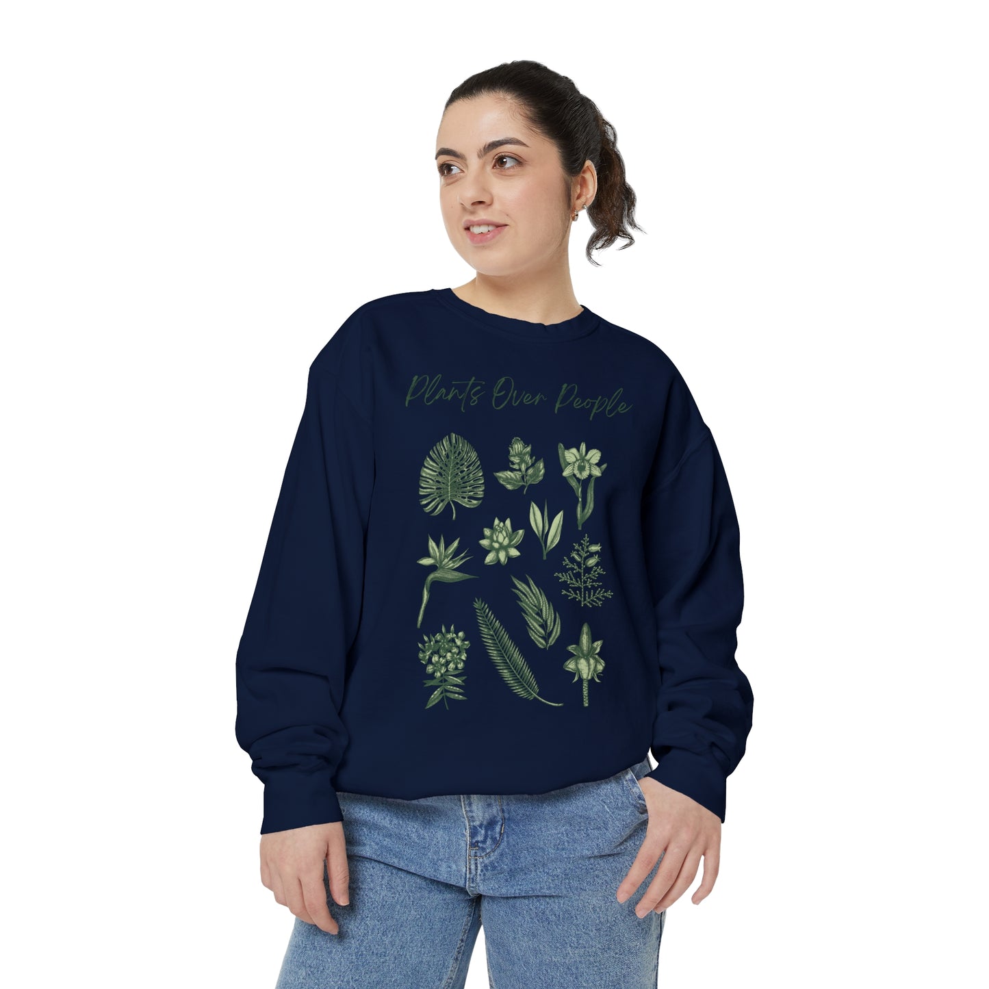 Plants Over People Unisex Garment-Dyed Sweatshirt