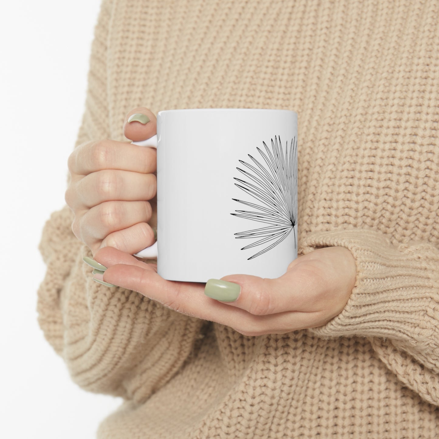 Palm Leaf Ceramic Mug