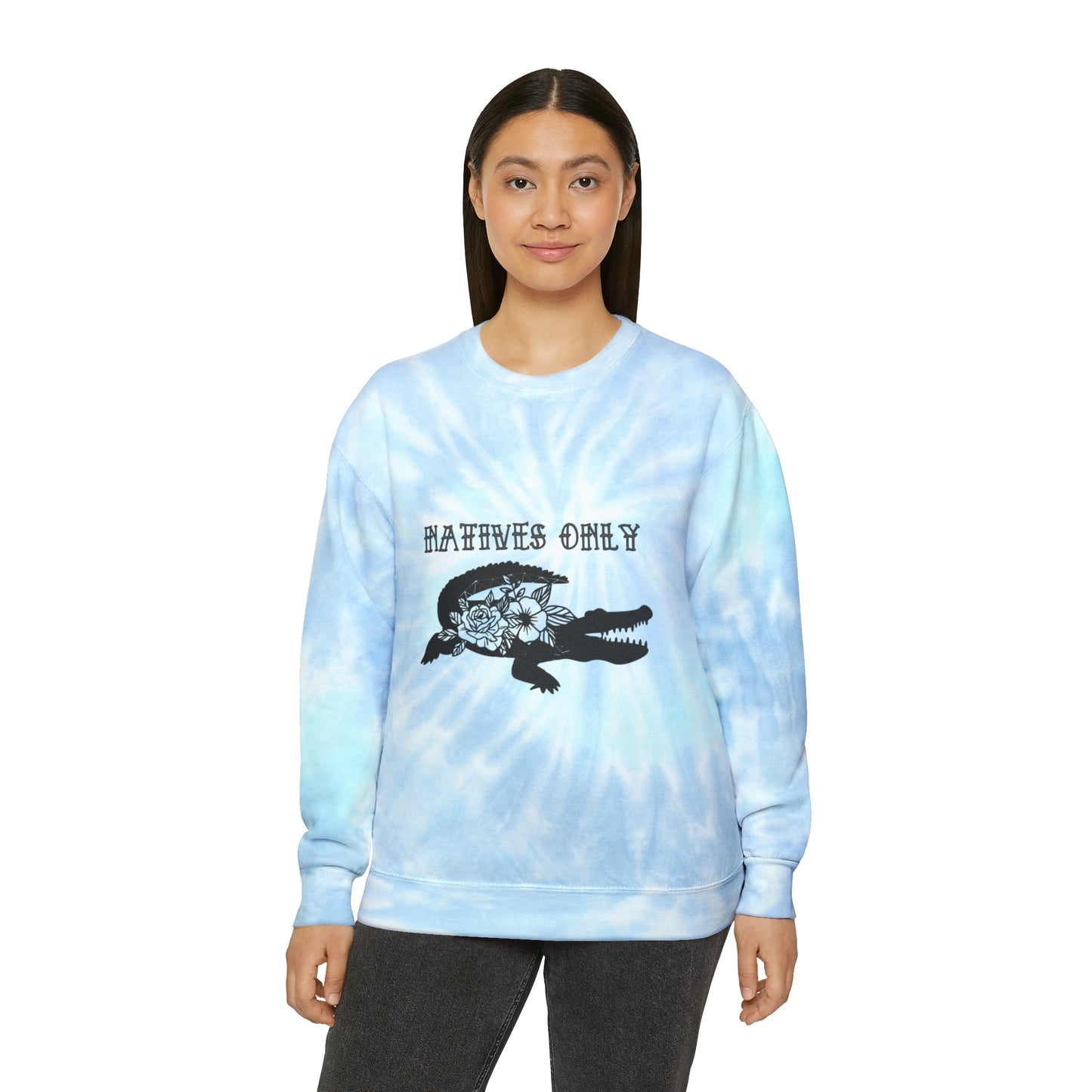 Natives Only Alligator Unisex Tie-Dye Crewneck