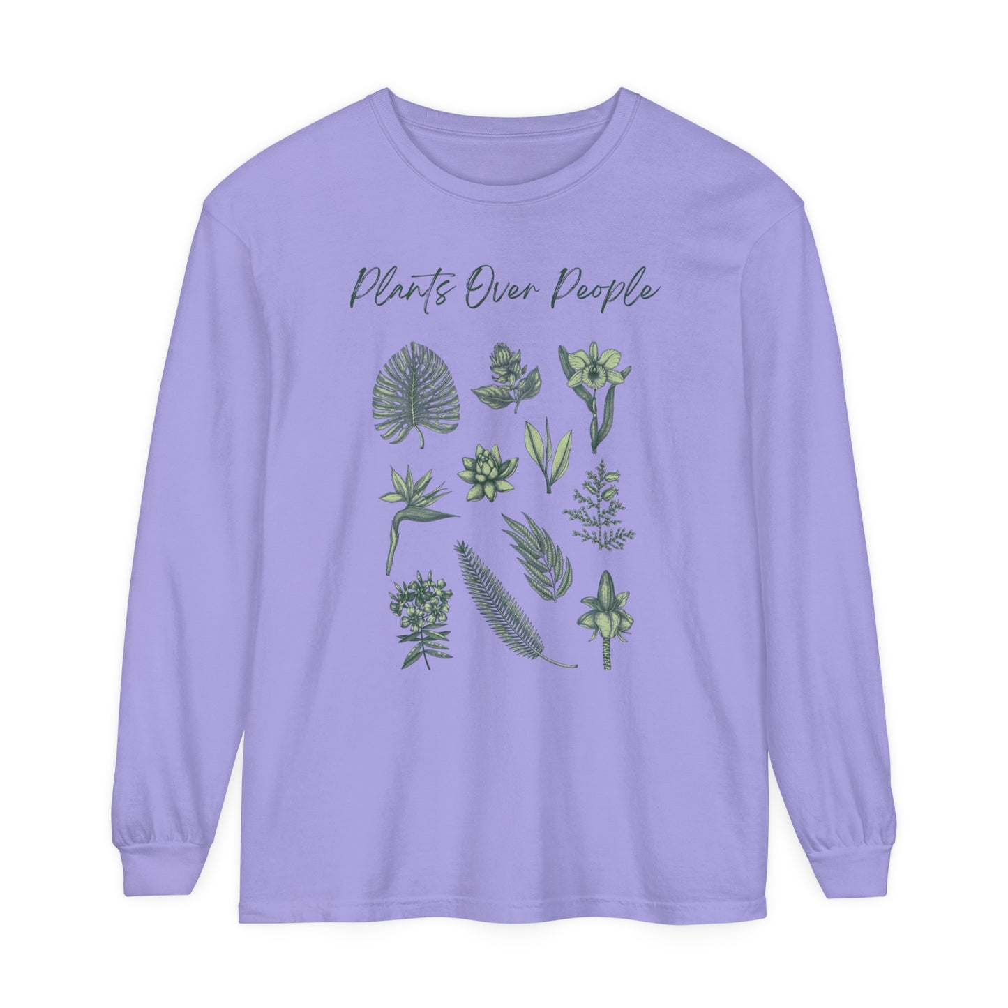 Plants Over People Unisex Garment-dyed Long Sleeve