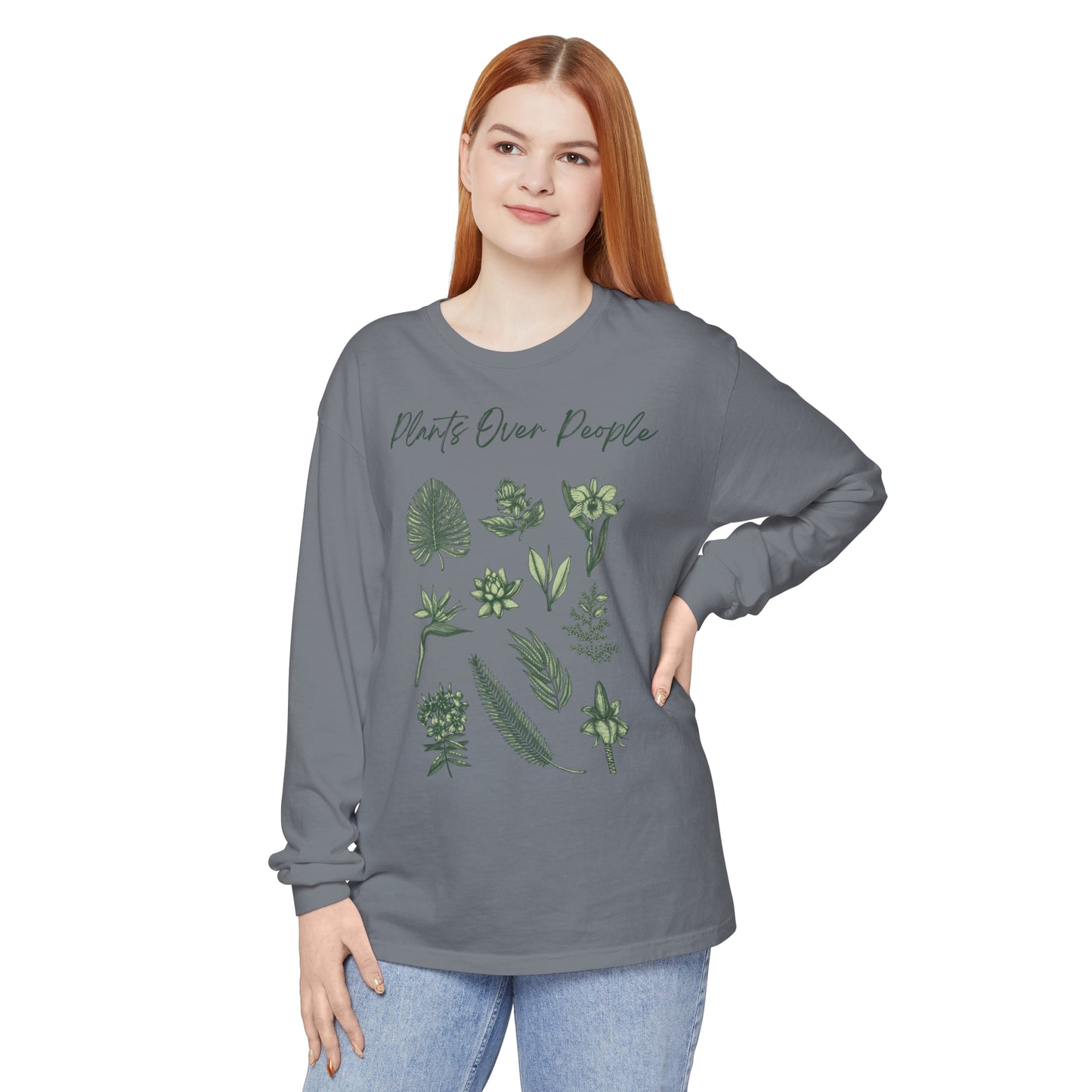 Plants Over People Unisex Garment-dyed Long Sleeve